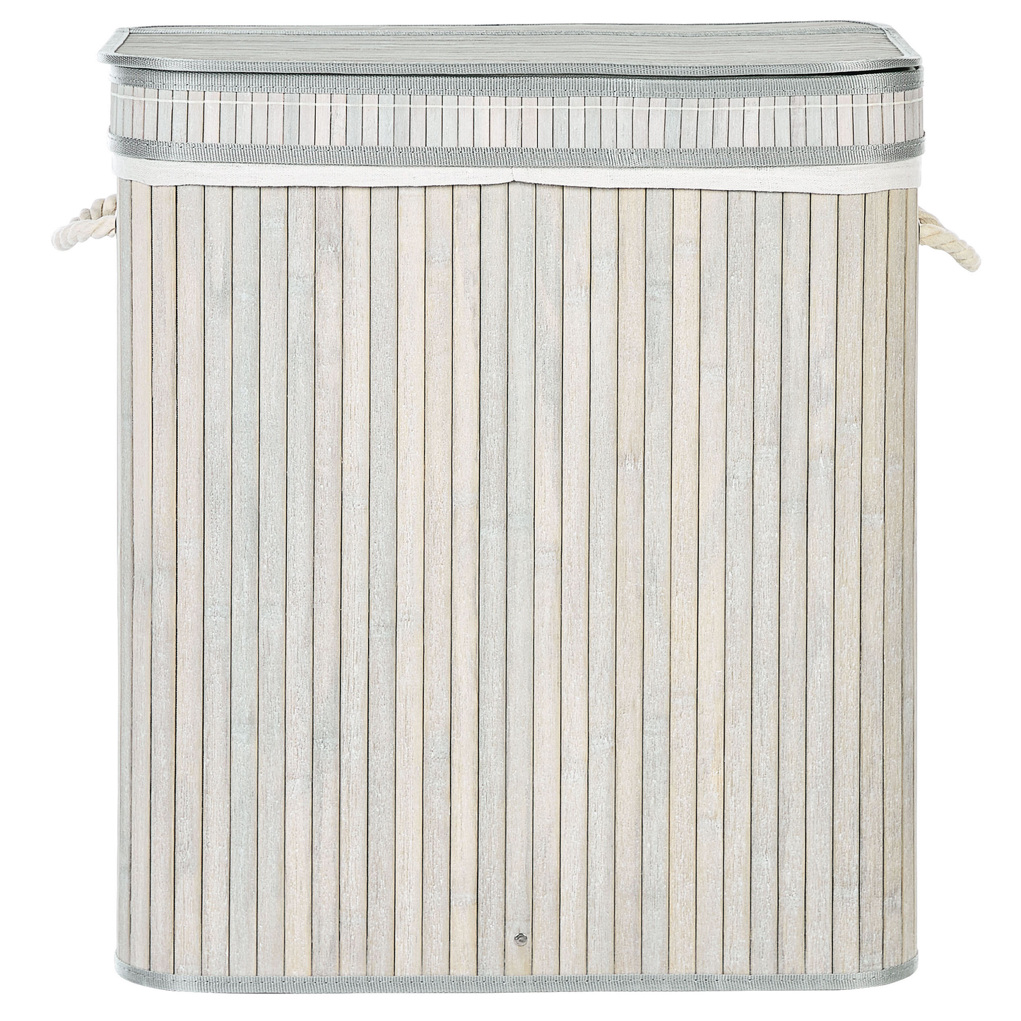Korb mit Deckel Bambusholz hellgrau rechteckig KALTHOTA