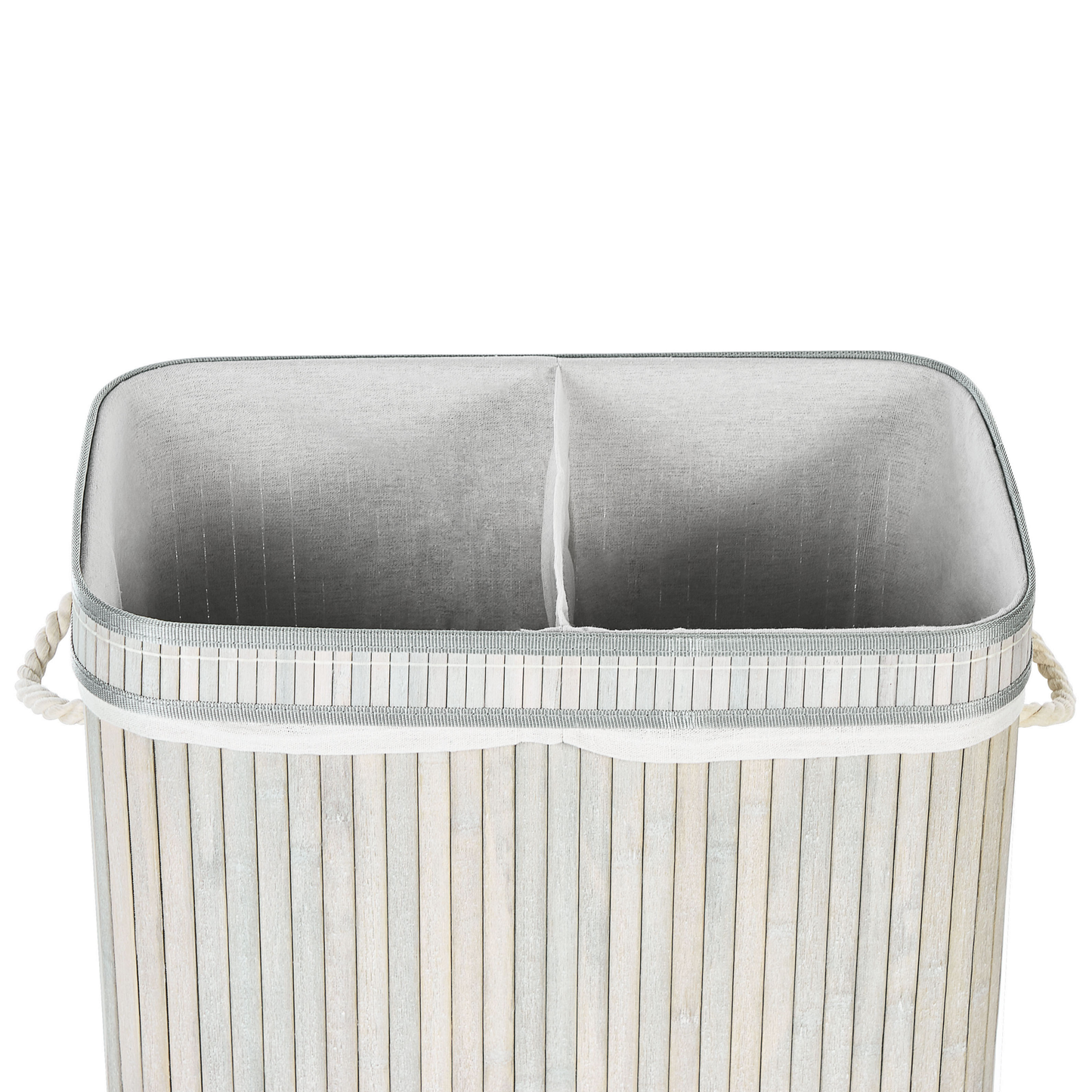 Korb mit Deckel Bambusholz hellgrau rechteckig KALTHOTA