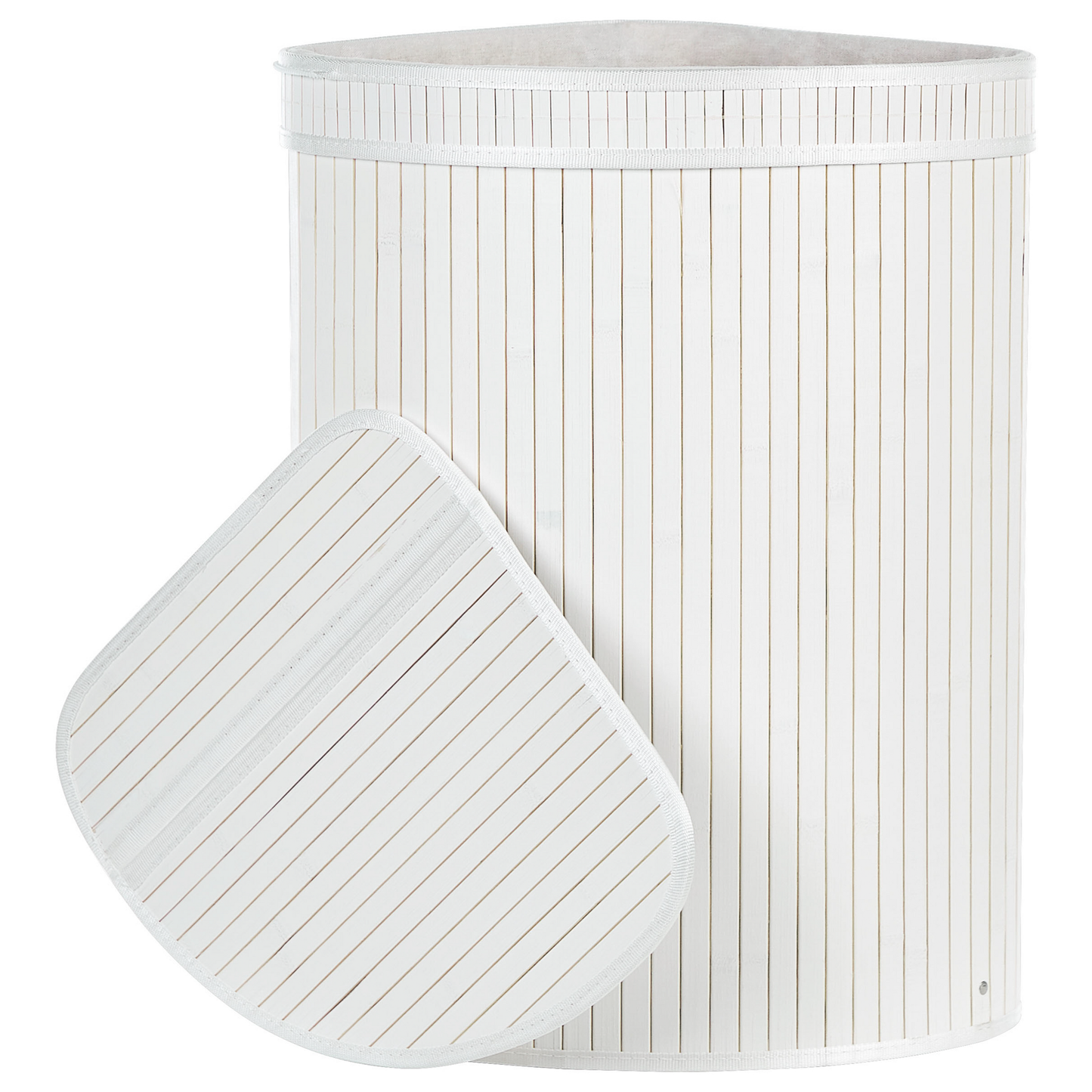 Korb mit Deckel Bambusholz weiss eckig BADULLA