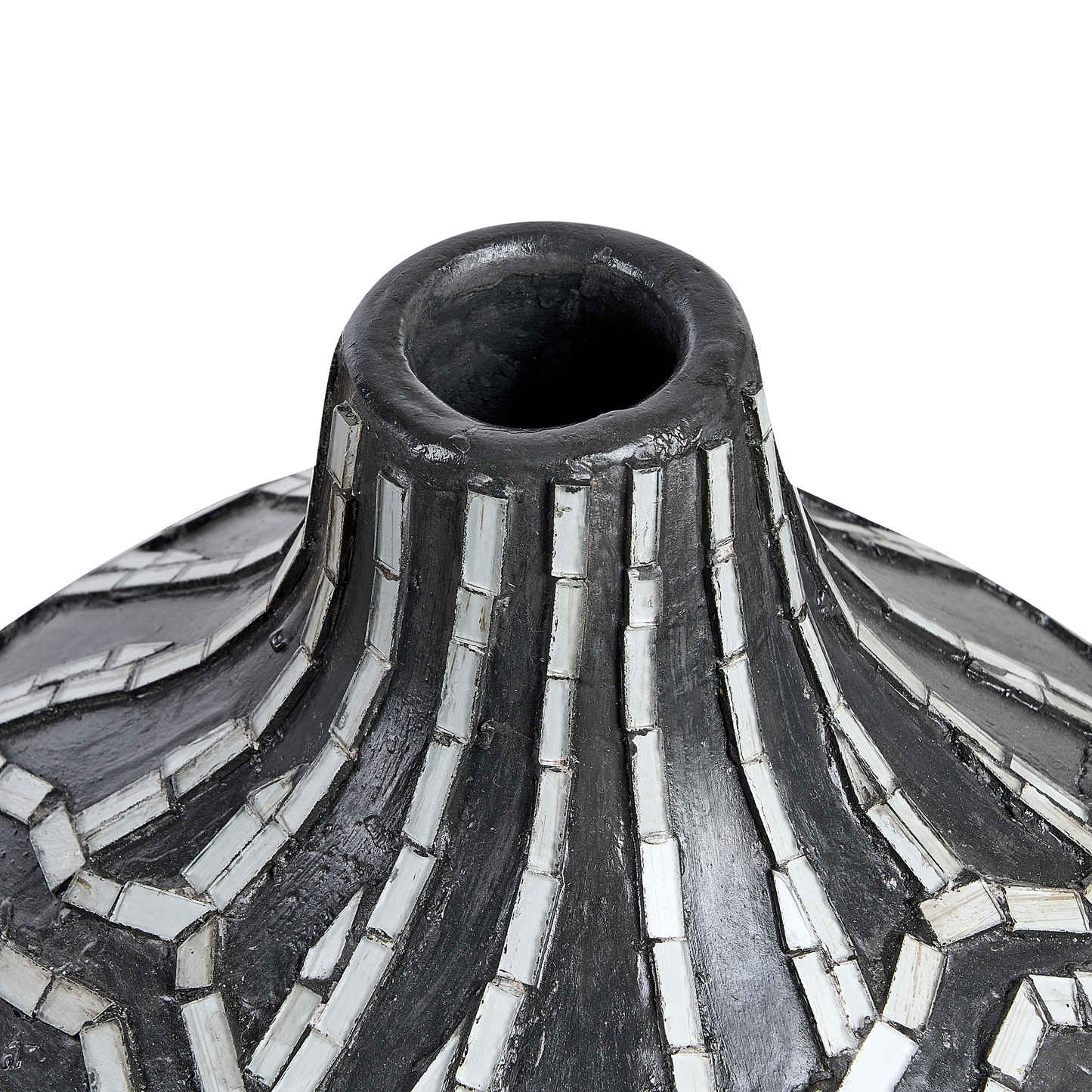 Dekovase KUALU Keramik 35 cm Schwarz