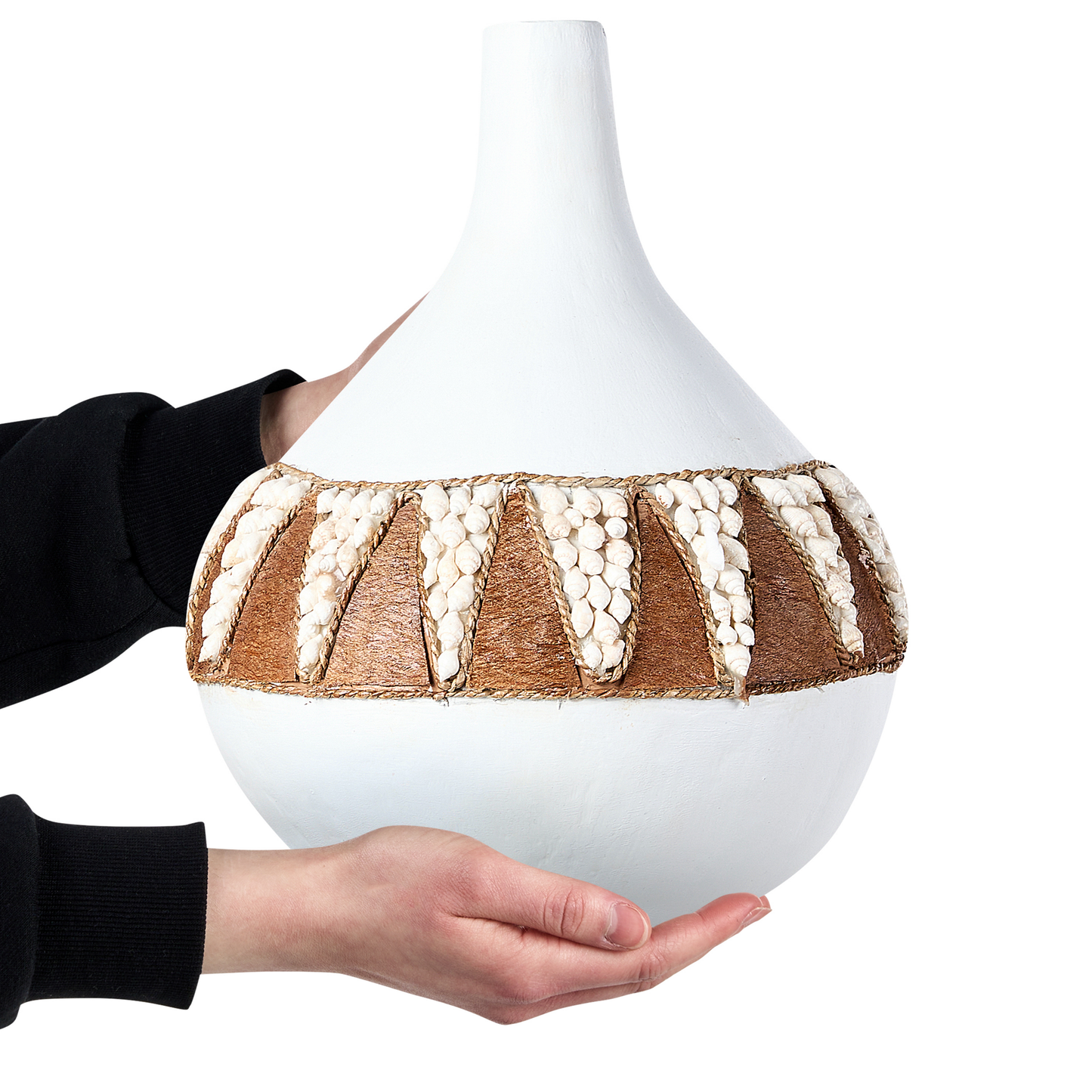 Dekovase SIMPANG Keramik 33 cm Weiss