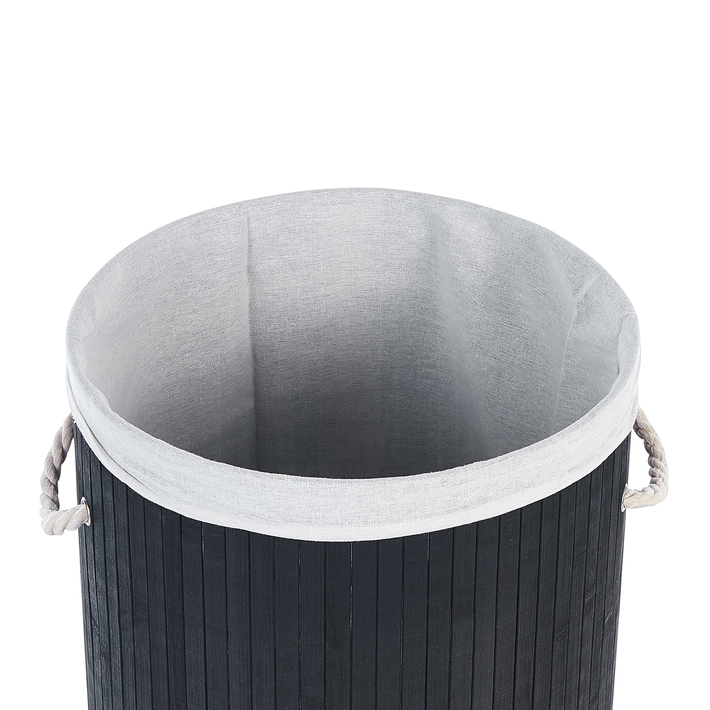 Korb mit Deckel Bambusholz schwarz rund SANNAR