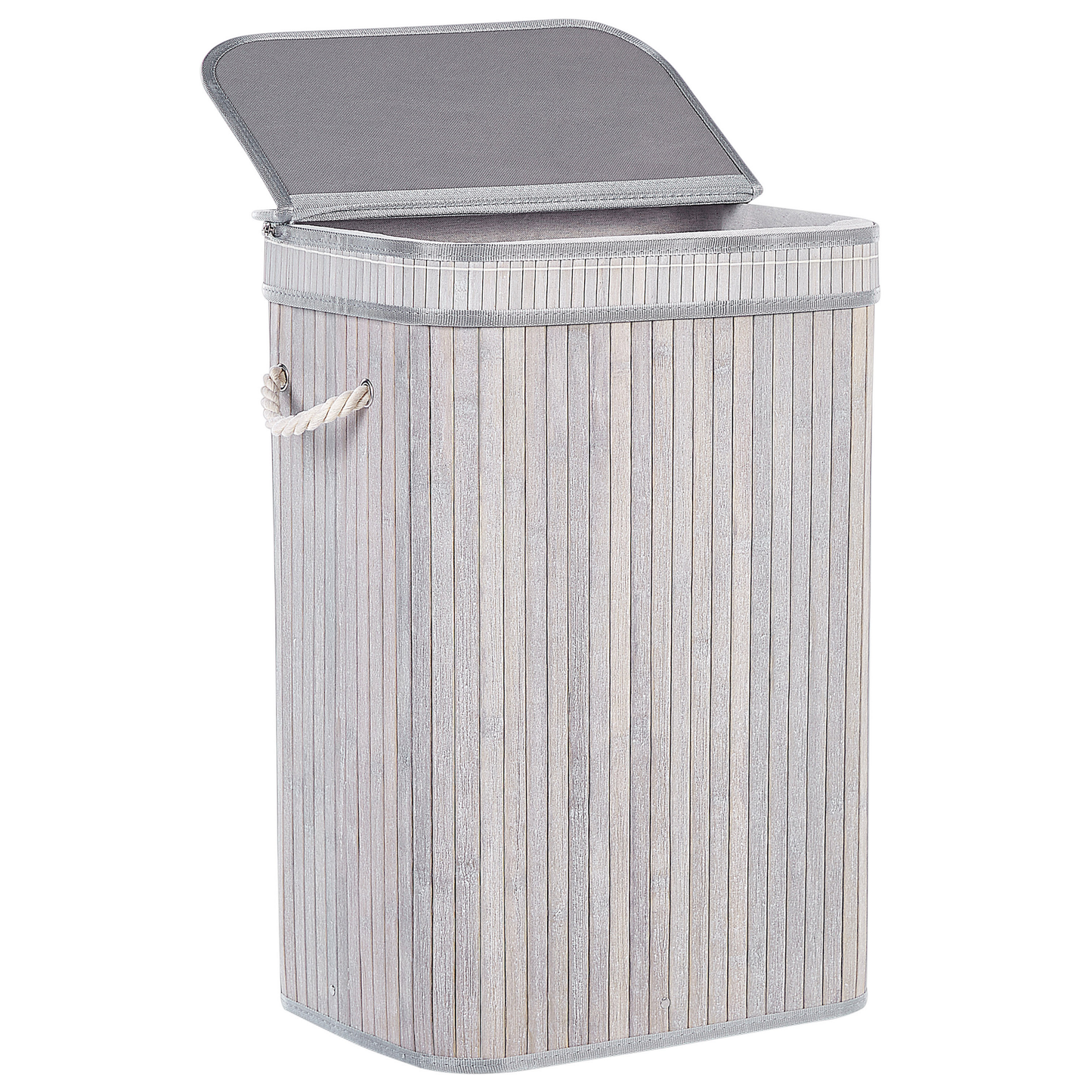 Korb mit Deckel Bambusholz hellgrau rechteckig KALUTARA