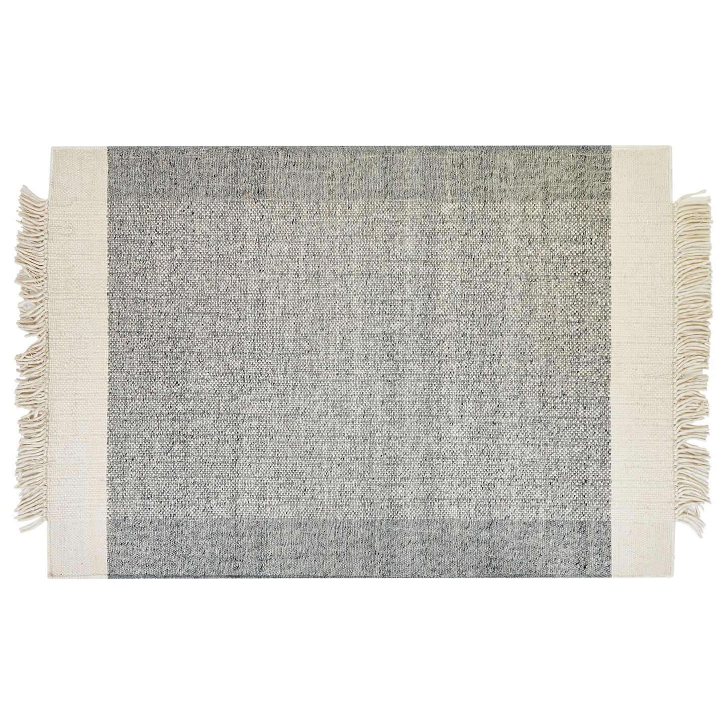 Teppich Wolle grau / cremeweiss 160 x 230 cm Kurzflor TATLISU