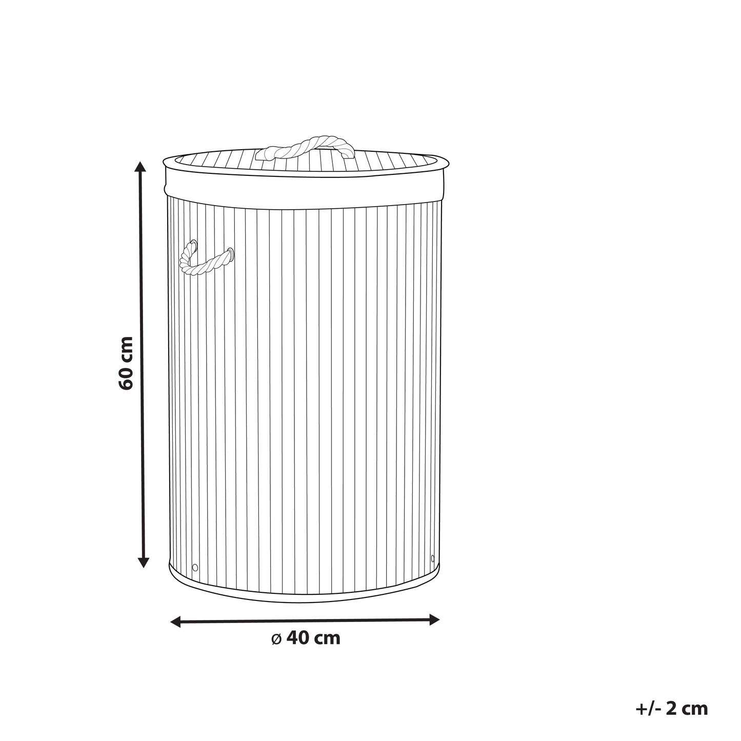 Korb mit Deckel Bambusholz hellgrau rund SANNAR