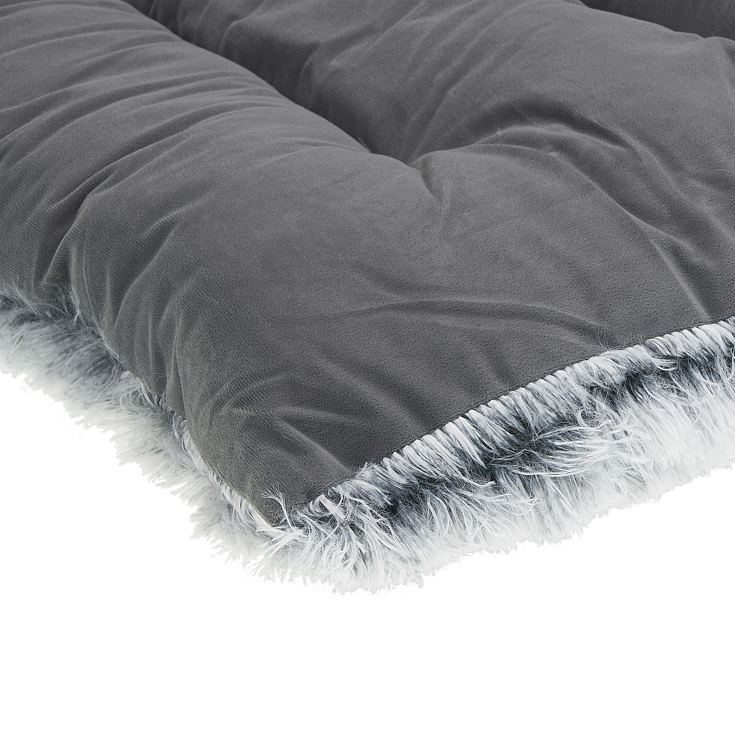 Tierbett ERGANI Samtstoff Grau