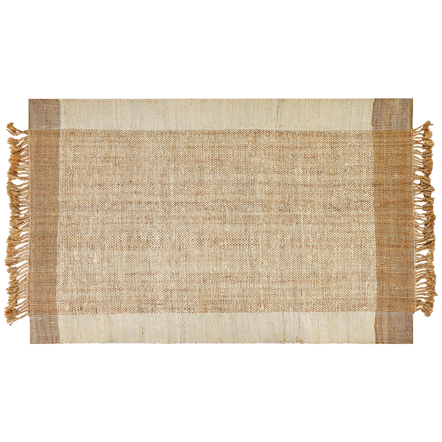 Teppich Jute sandbeige 160 x 230 cm geometrisches Muster Kurzflor DEDEMLI