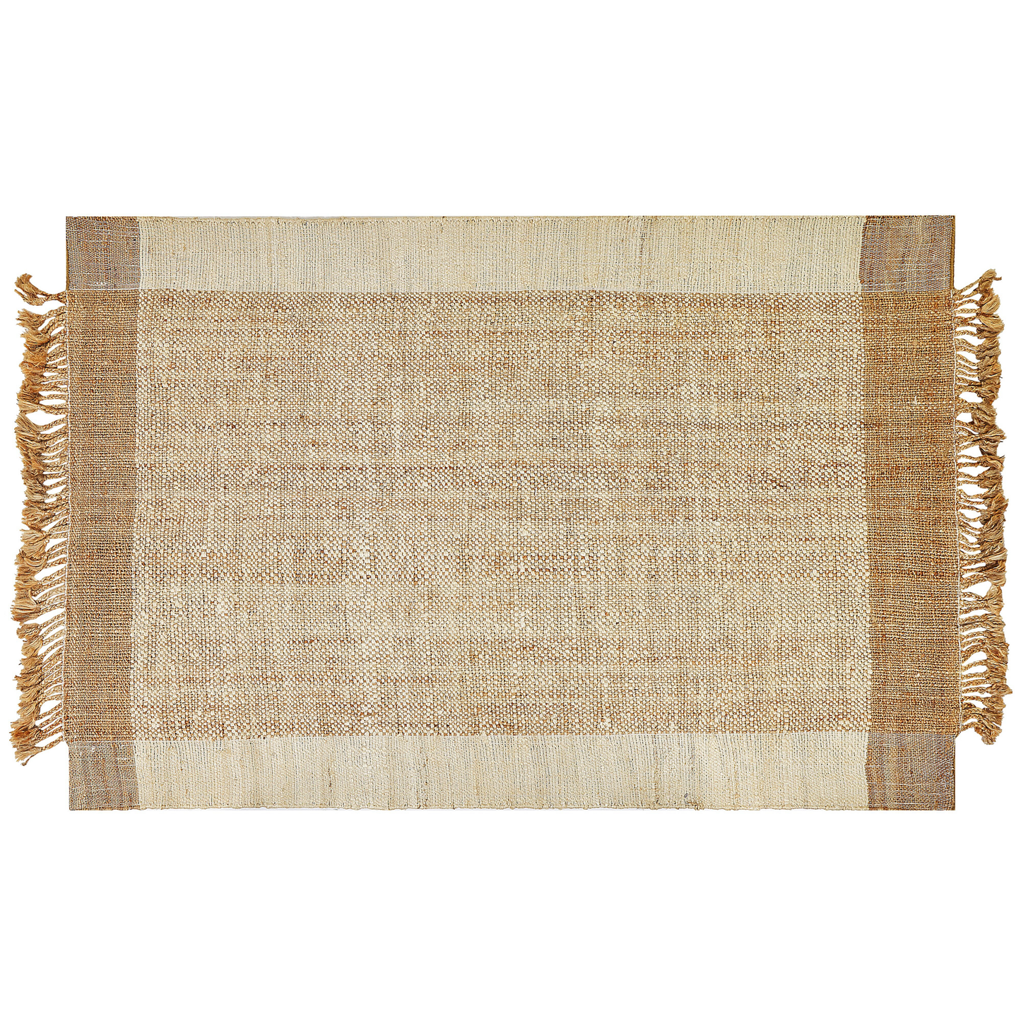 Teppich Jute sandbeige 200 x 300 cm geometrisches Muster Kurzflor DEDEMLI