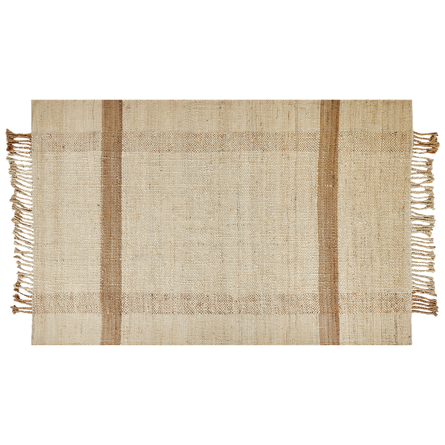 Teppich Jute sandbeige 160 x 230 cm geometrisches Muster Kurzflor YELMEZ