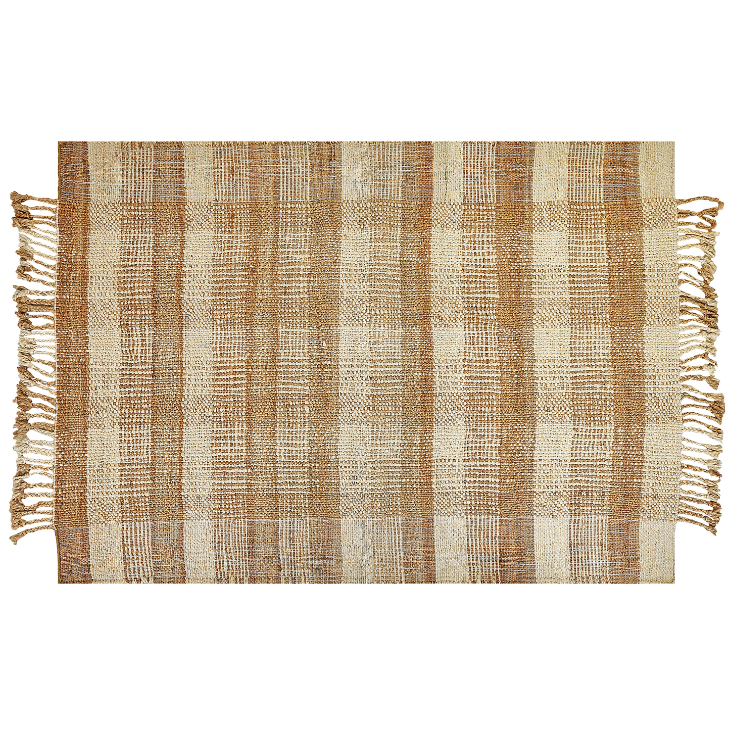 Teppich Jute sandbeige 160 x 230 cm geometrisches Muster Kurzflor BERISSA