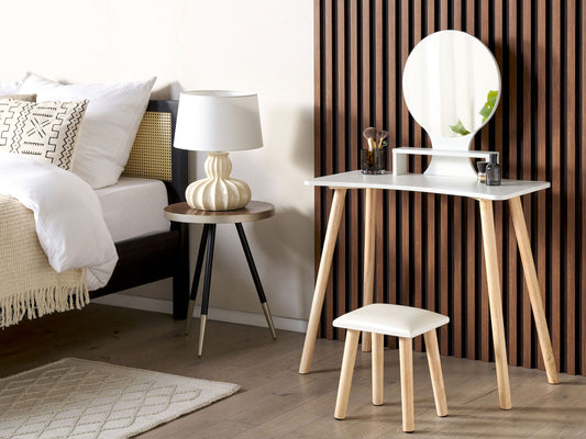 Schminktisch mit Spiegel und Hocker Weiss TOULOUGES