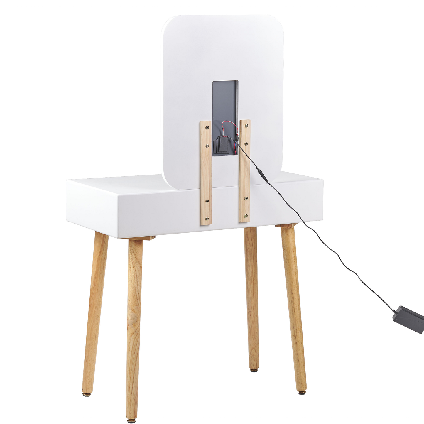 Schminktisch mit Spiegel und Hocker DIEPPE LED Weiss