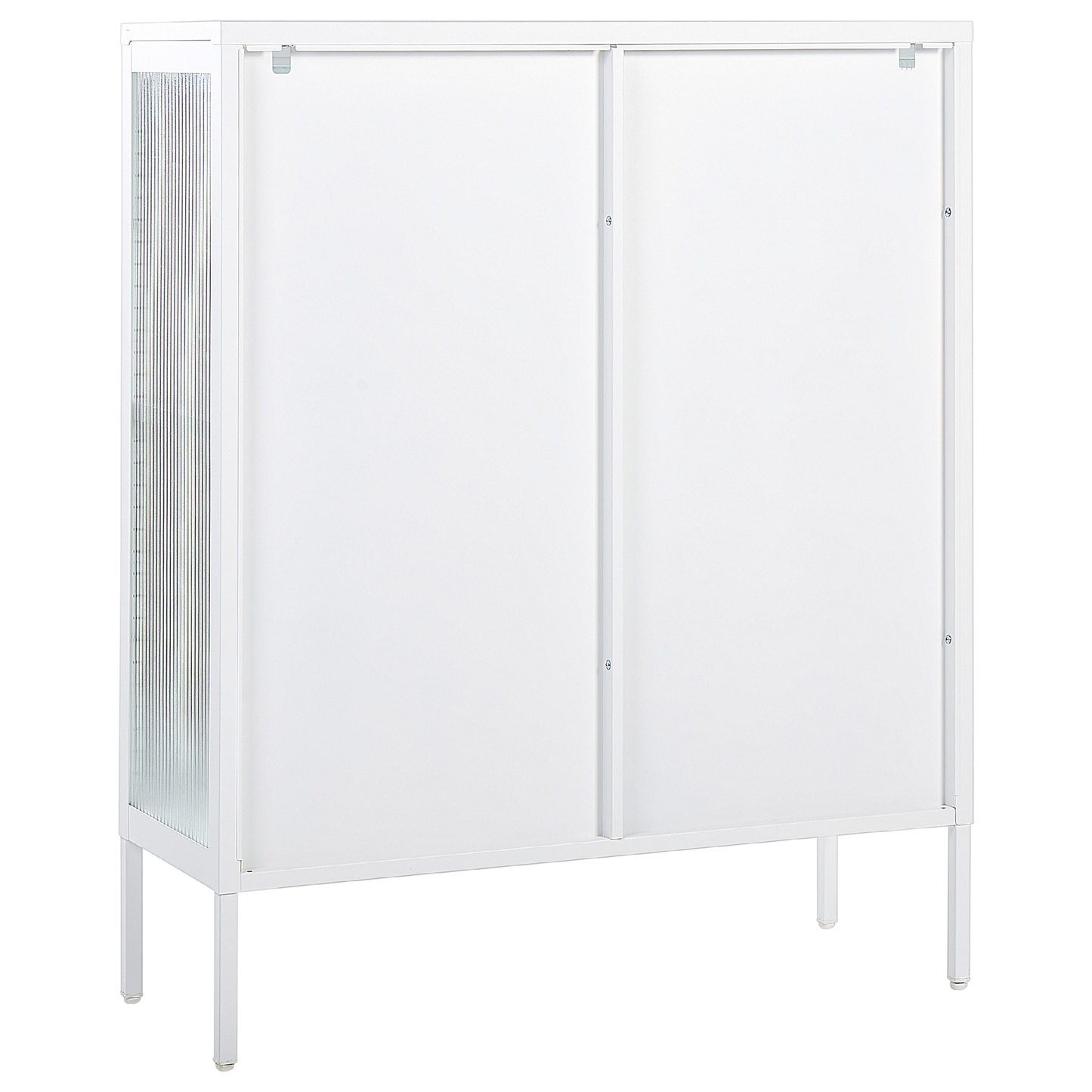 Vitrine mit Glastüren SARRE Metall 90 cm Weiss