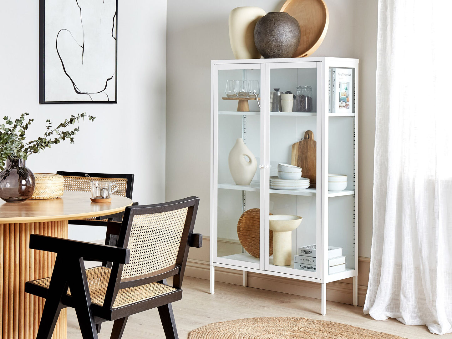 Vitrine NASH Metall 90 cm Weiss