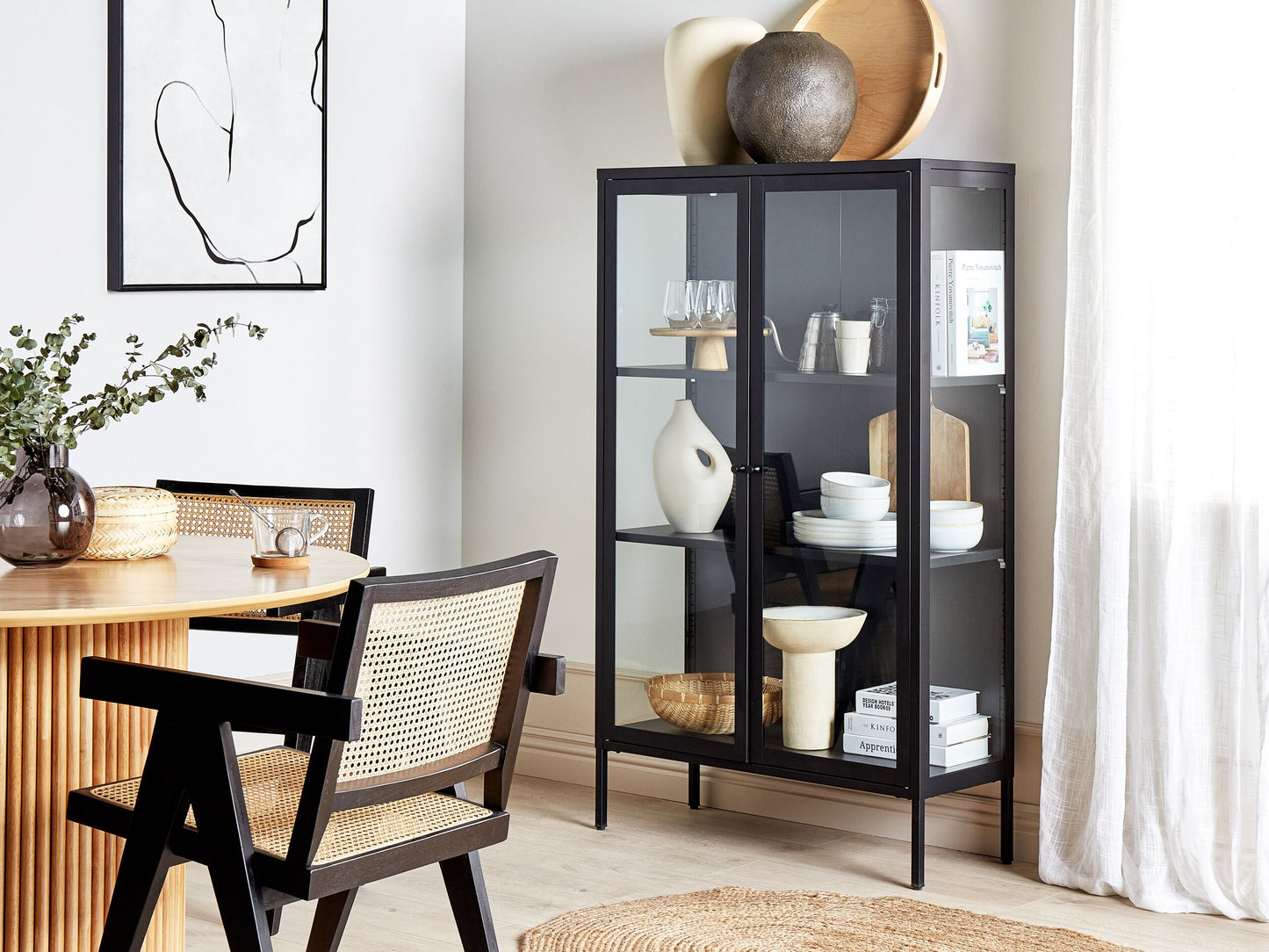 Vitrine NASH Metall 90 cm Schwarz