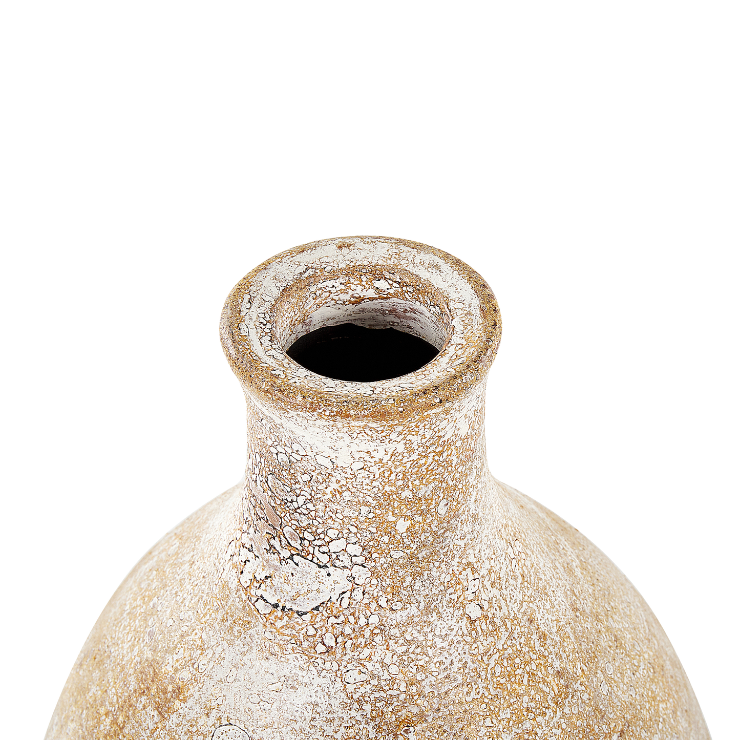 Terrakotta Dekovase 39 Beige Weiss CYRENA