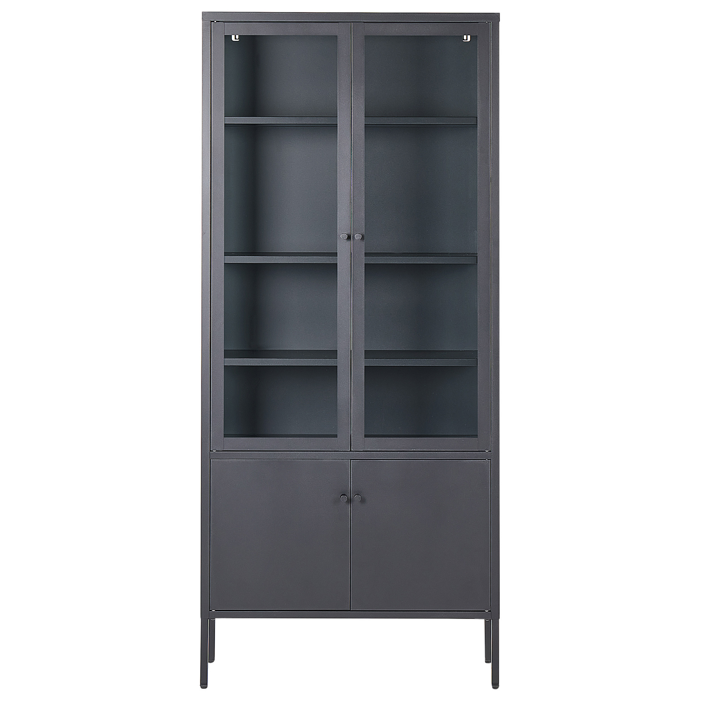 Vitrine OXTED Metall 80 cm Schwarz