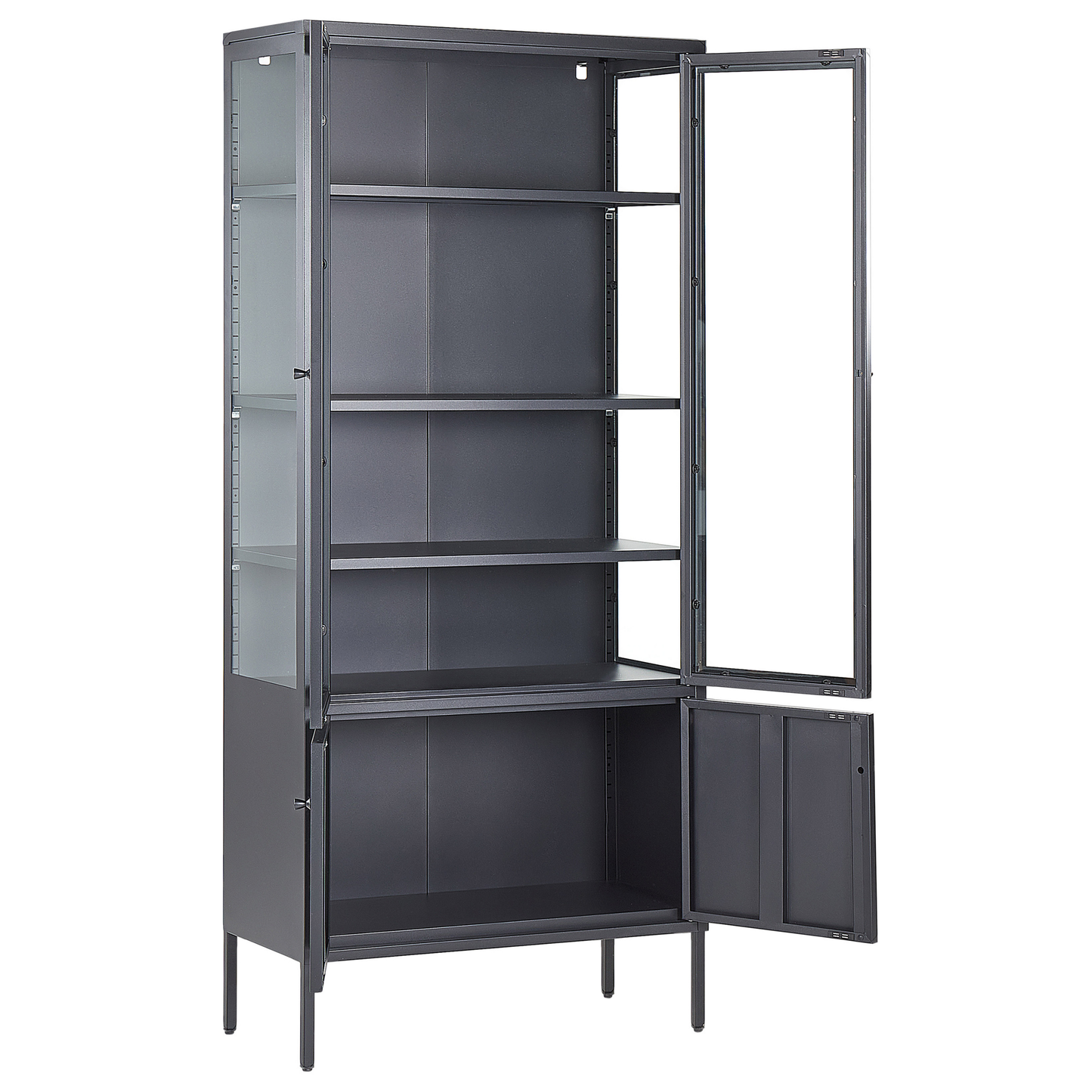 Vitrine OXTED Metall 80 cm Schwarz