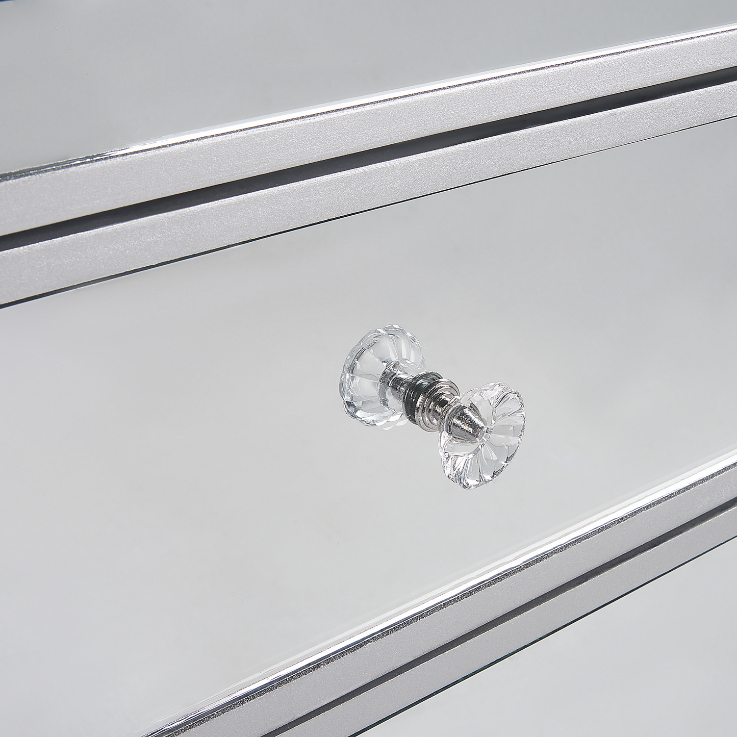 Kommode mit 3 Schubladen BREVES 71 cm Spiegeleffekt Silber