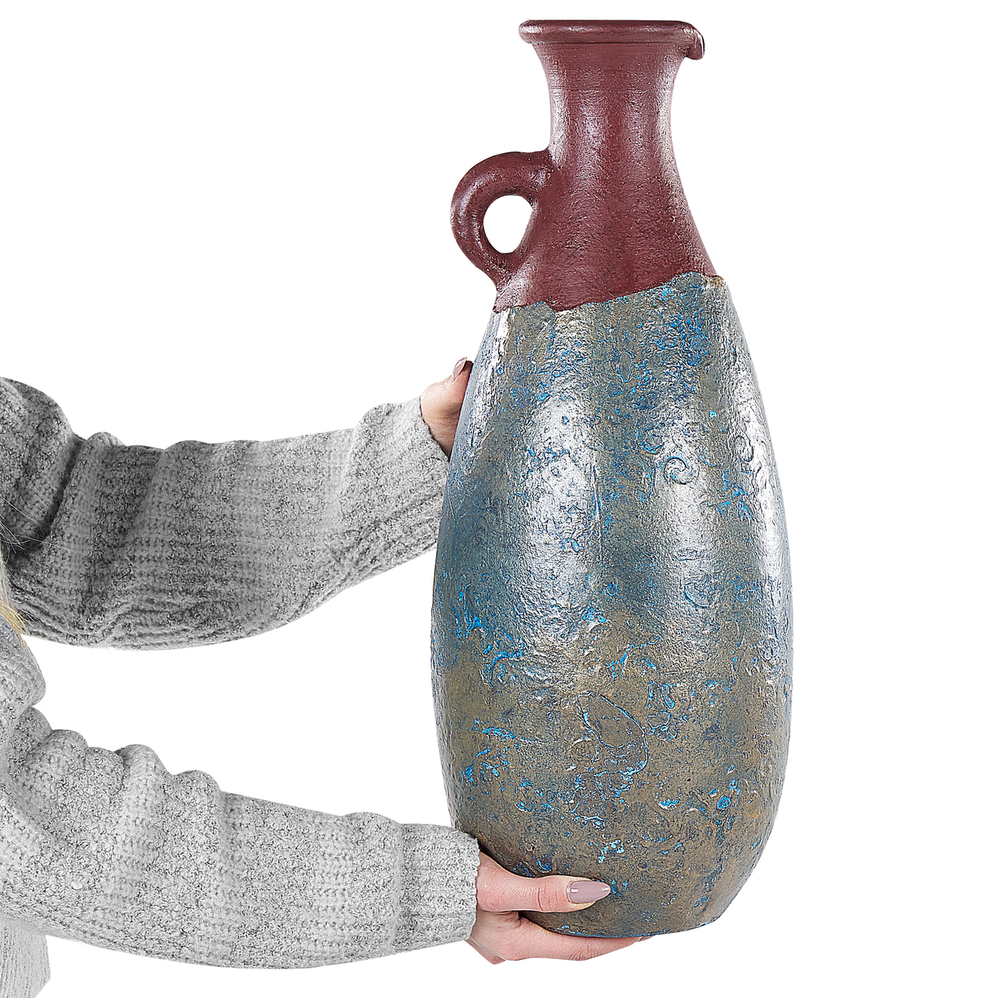 Dekovase VELIA Keramik 50 cm Blau