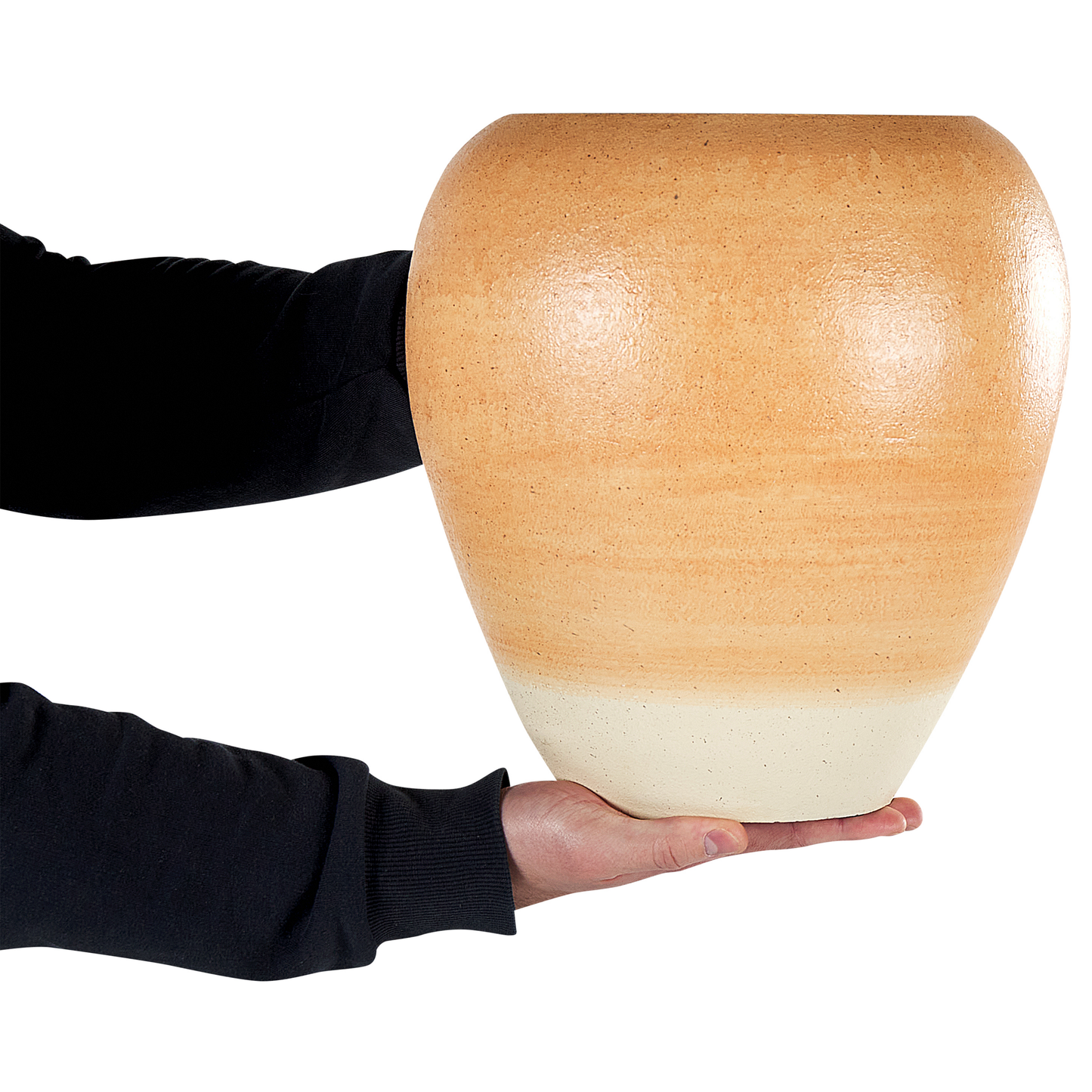 Dekovase SKIONE Keramik 34 cm Hellbraun