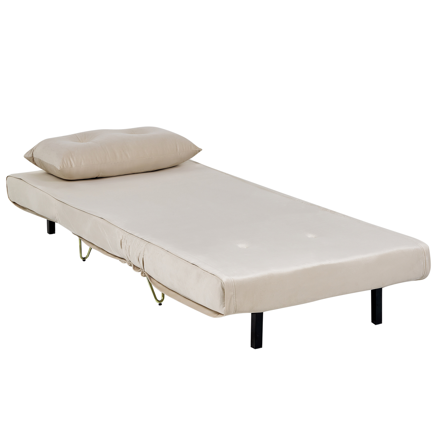 Schlafsofa Samtstoff hellbeige VESTFOLD