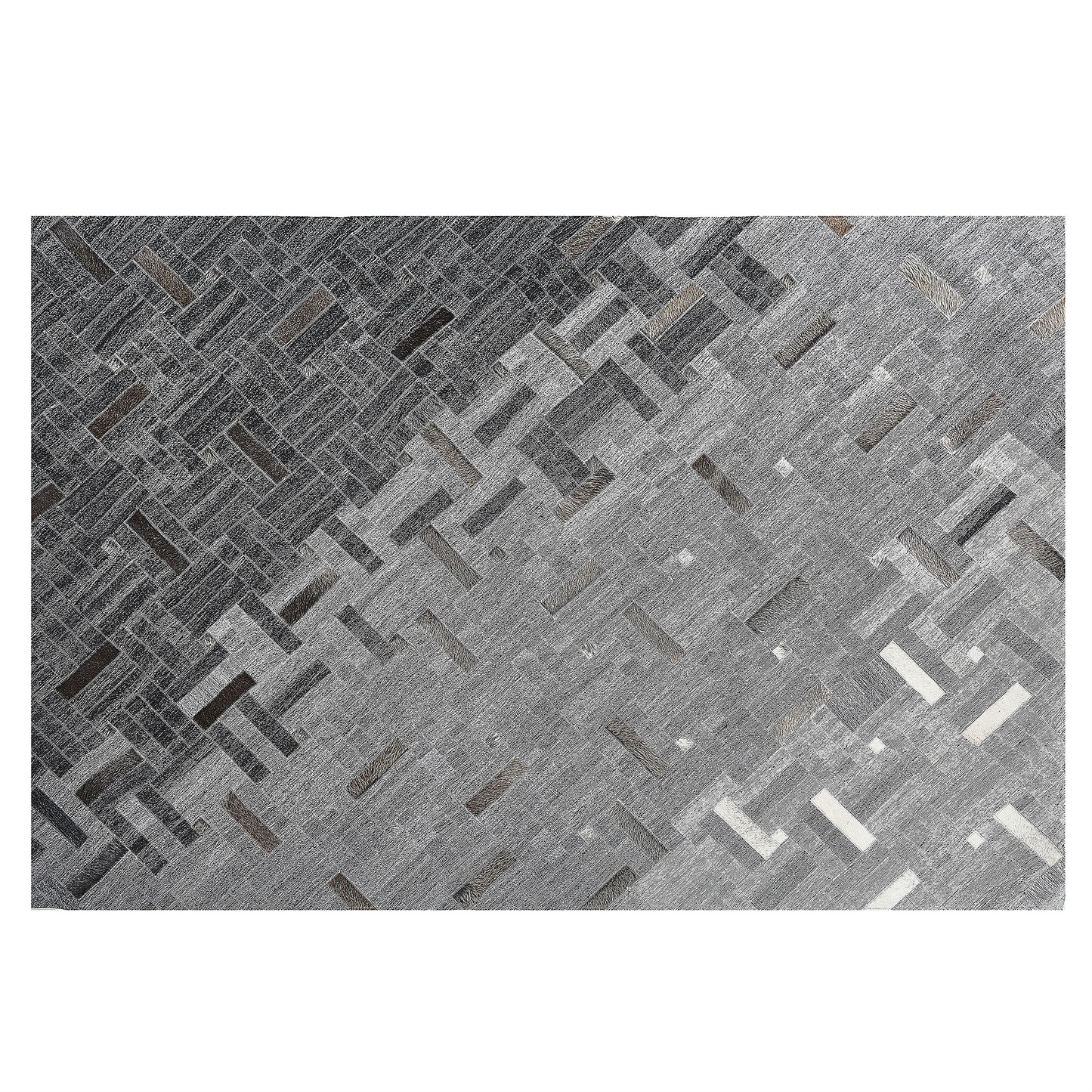Teppich Leder grau 140 x 200 cm Kurzflor DARA
