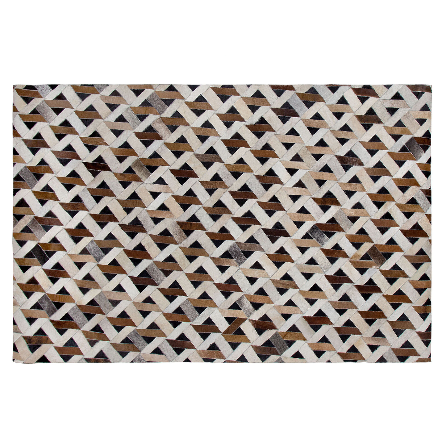 Teppich Leder braun / grau 140 x 200 cm Patchwork Kurzflor TUGLU