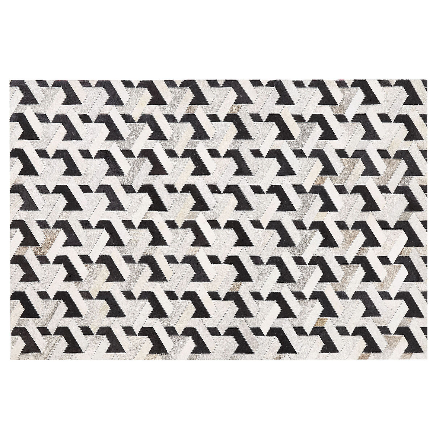 Teppich Kuhfell schwarz / grau 160 x 230 cm Patchwork Kurzflor NARMAN