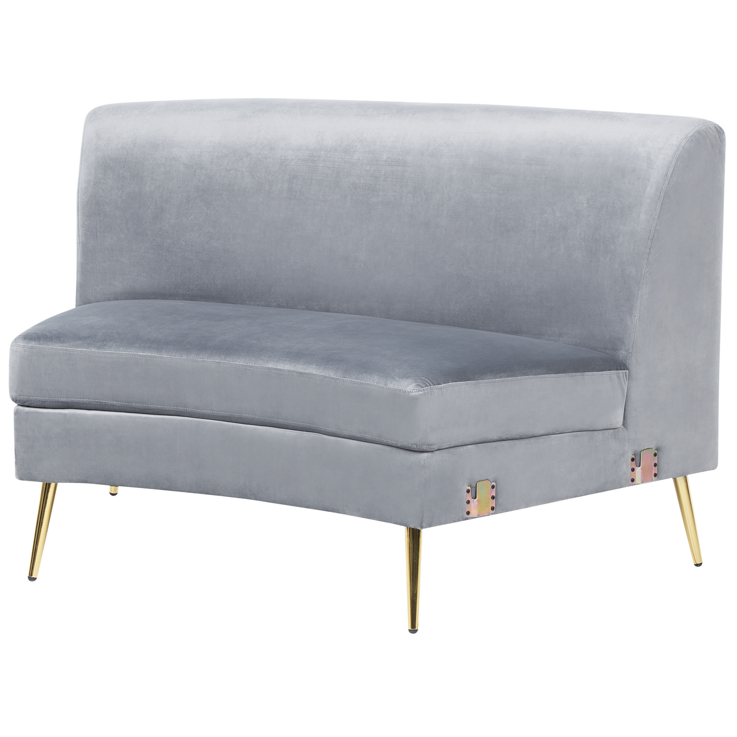 Sofa Samtstoff hellgrau geschwungene Form 4-Sitzer MOSS