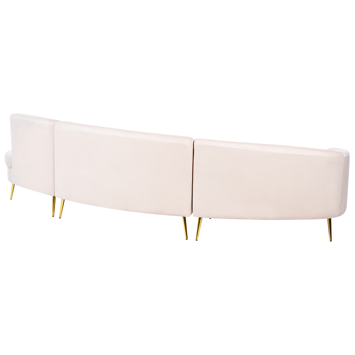 Sofa Samtstoff hellbeige geschwungene Form 4-Sitzer MOSS