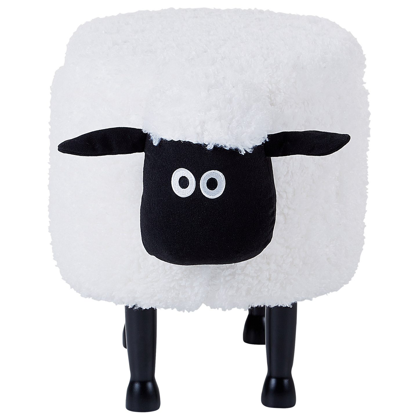 Tierhocker mit Stauraum Felloptik weiss Schafform SHEEP
