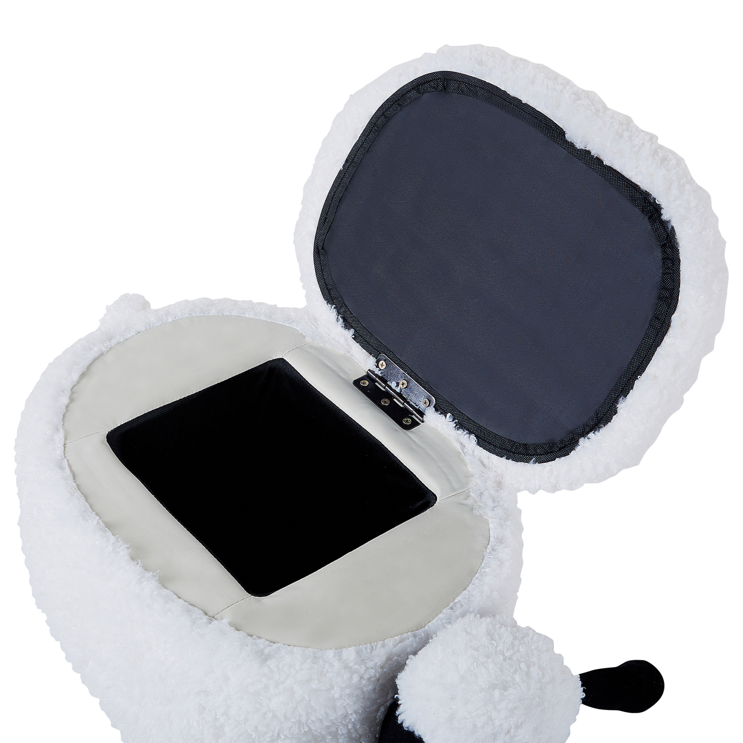Tierhocker mit Stauraum Felloptik weiss Schafform SHEEP