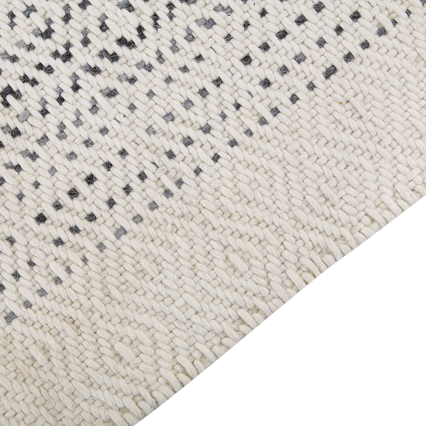Teppich Wolle weiss / grau 140 x 200 cm Kurzflor OMERLI
