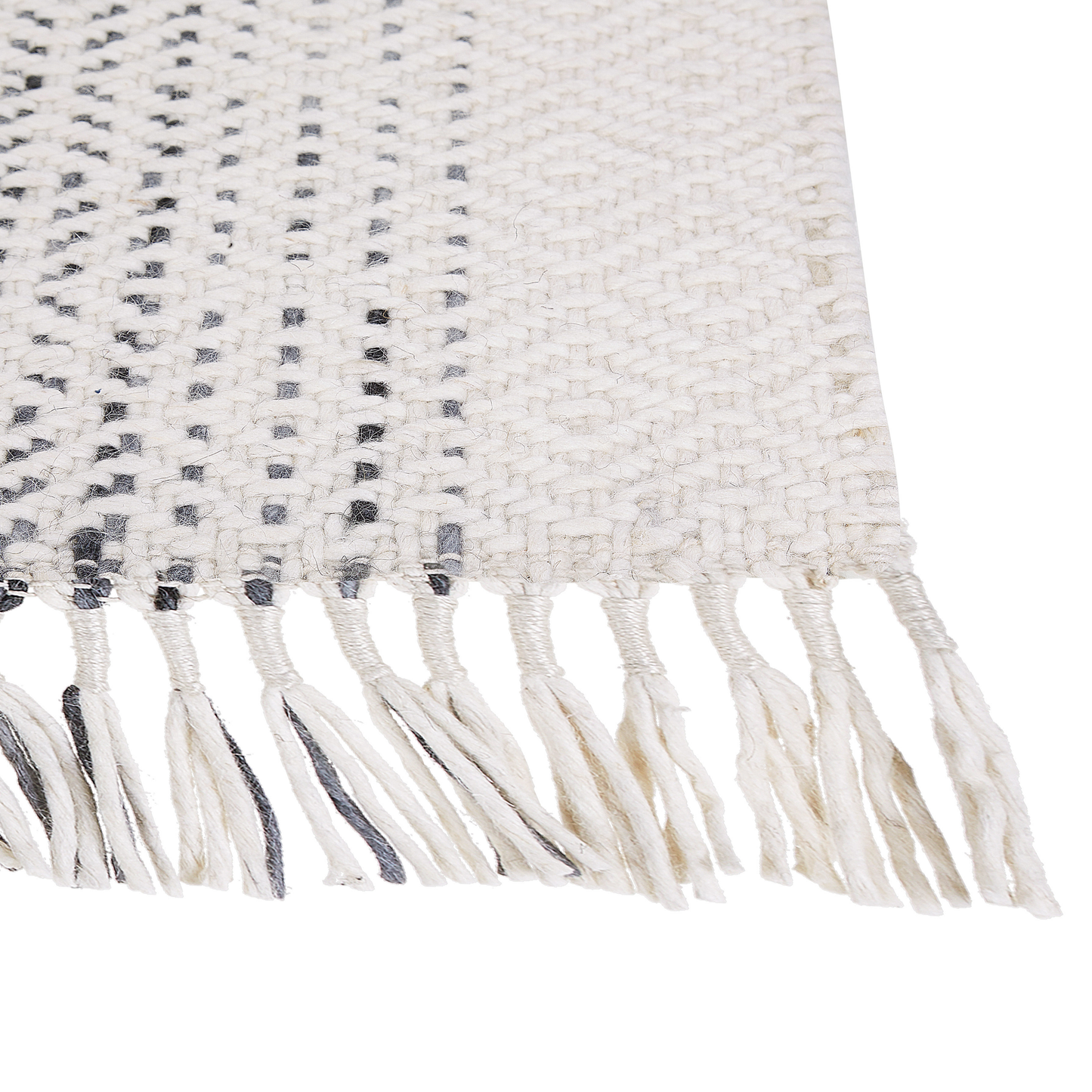 Teppich Wolle weiss / grau 140 x 200 cm Kurzflor OMERLI
