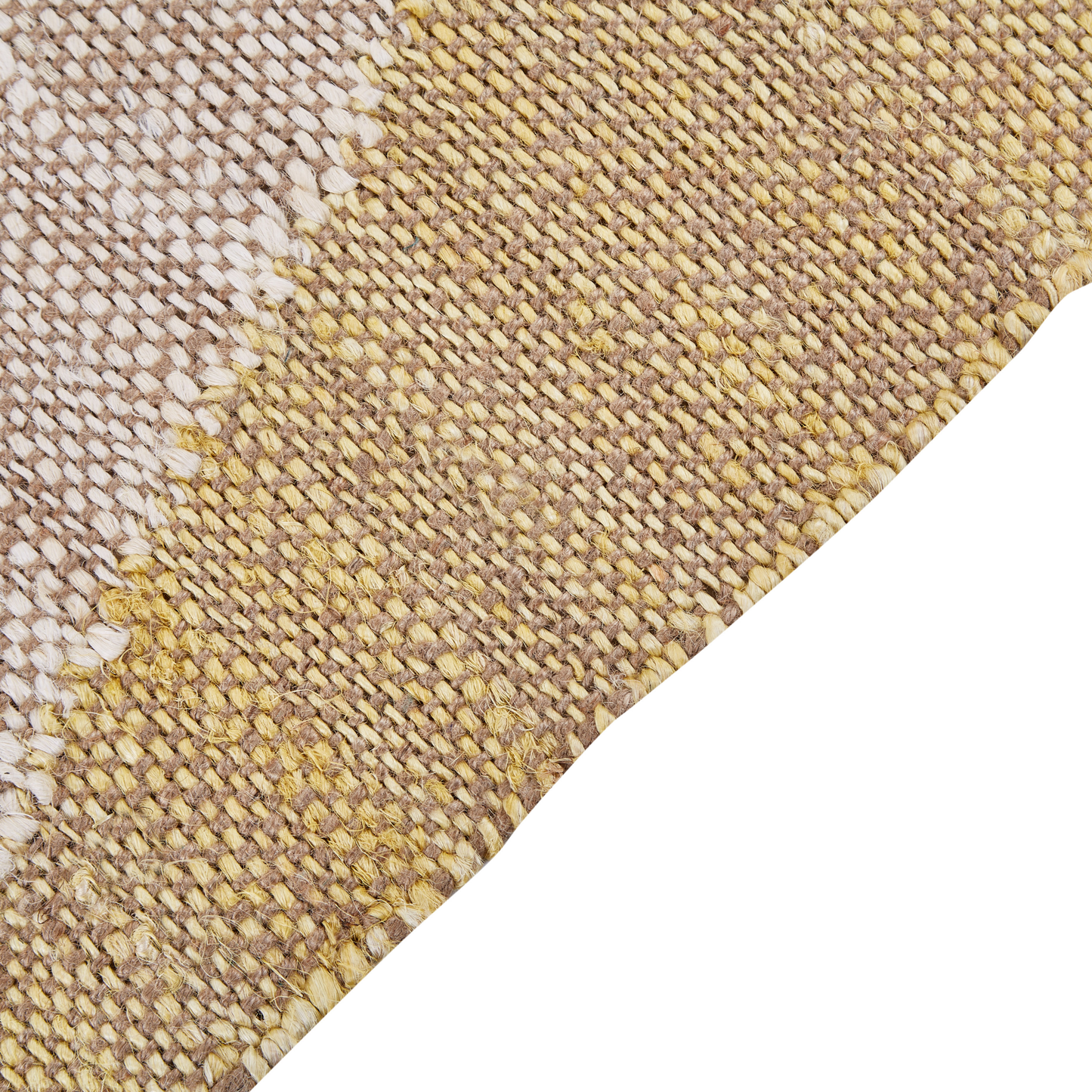 Teppich Jute braun 80 x 150 cm geometrisches Muster Kurzflor SAMLAR