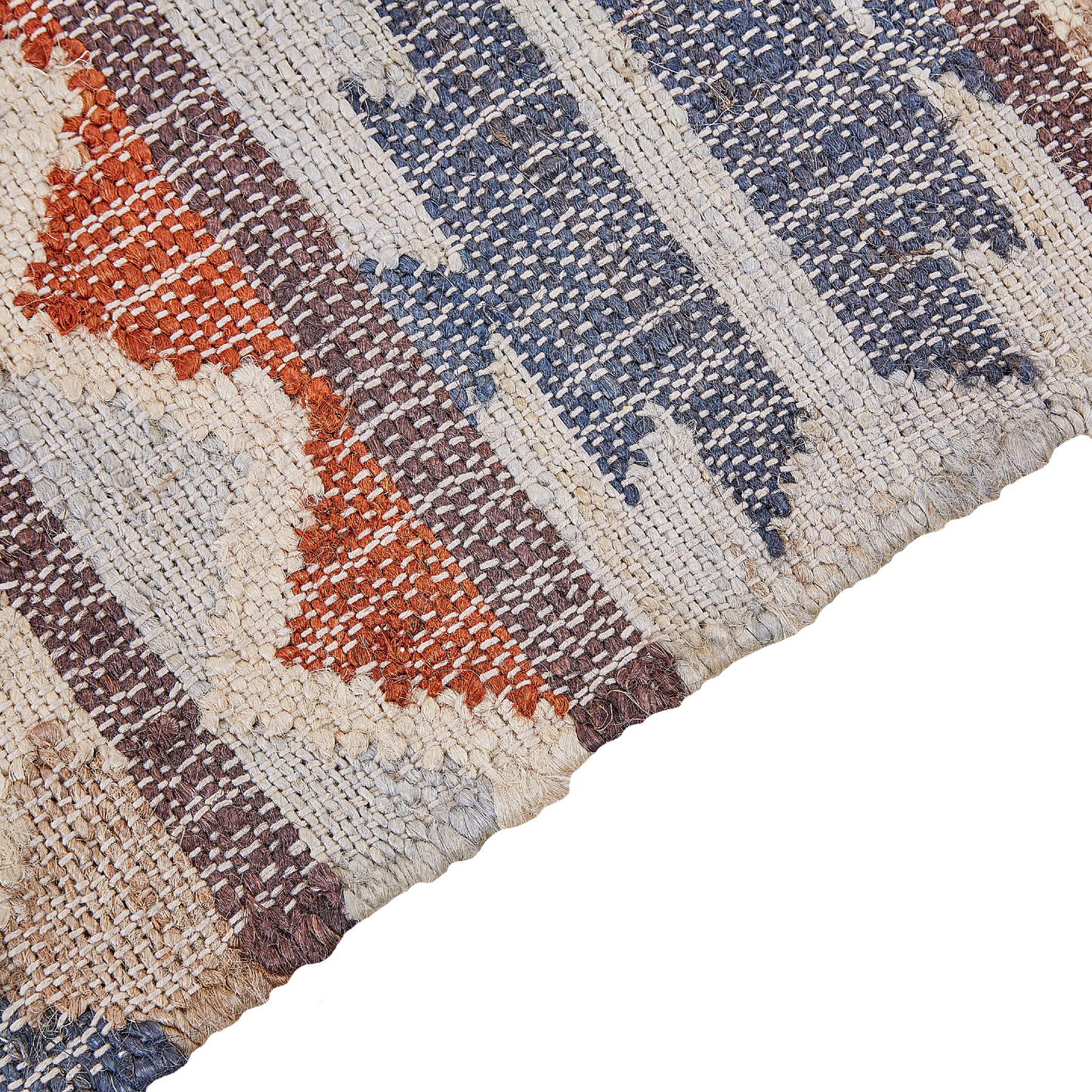 Teppich Jute mehrfarbig 140 x 200 cm geometrisches Muster Kurzflor KALFA