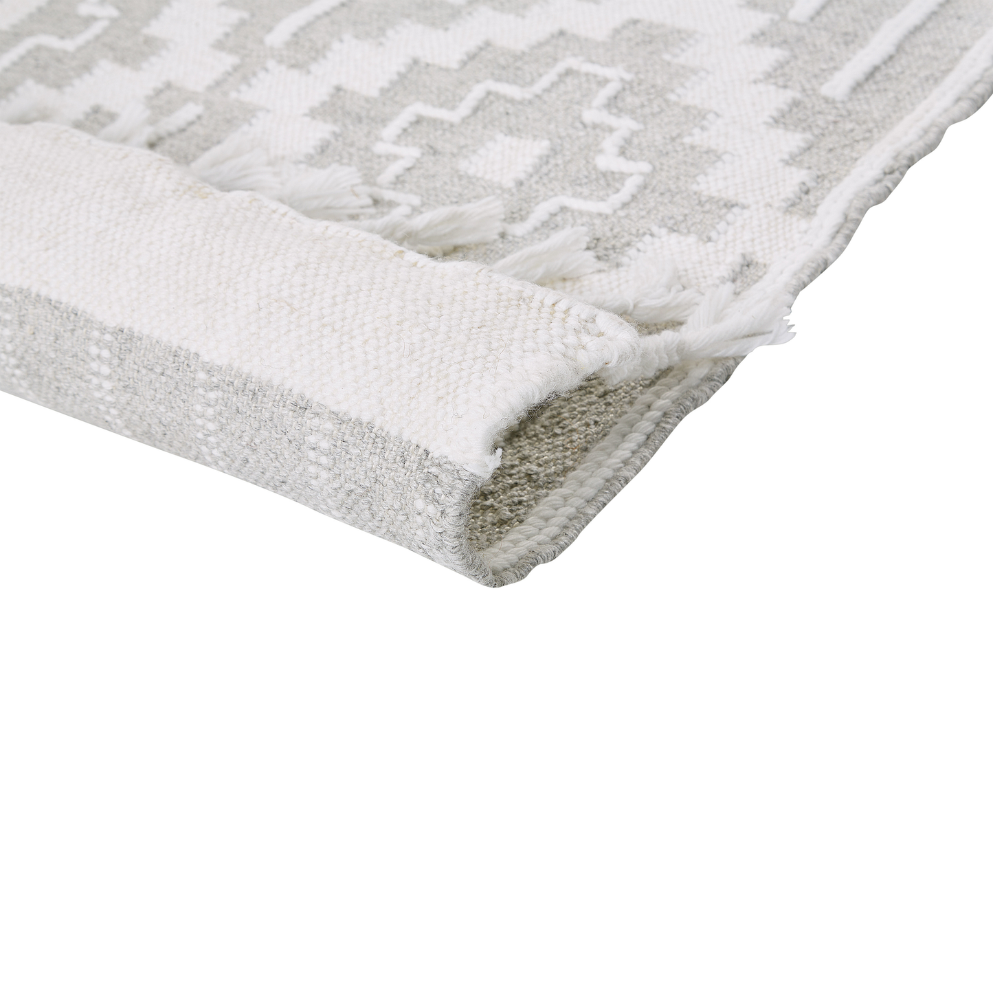 Outdoor Teppich grau / weiss 160 x 230 cm orientalisches Muster Kurzflor TABIAT