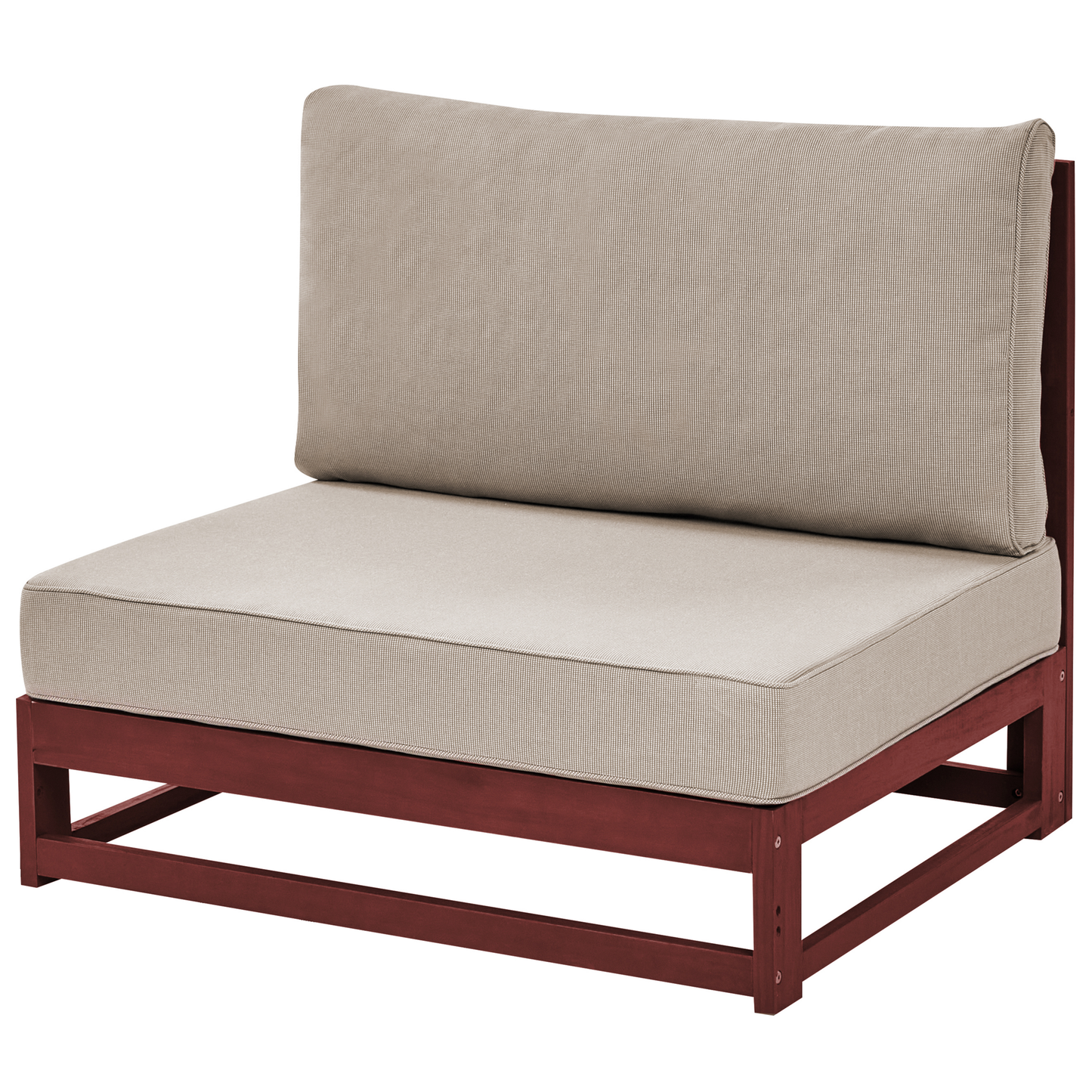 Lounge Set mit Tisch 5-Sitzer TIMOR modular zertifiziertes Akazienholz Dunkelrot