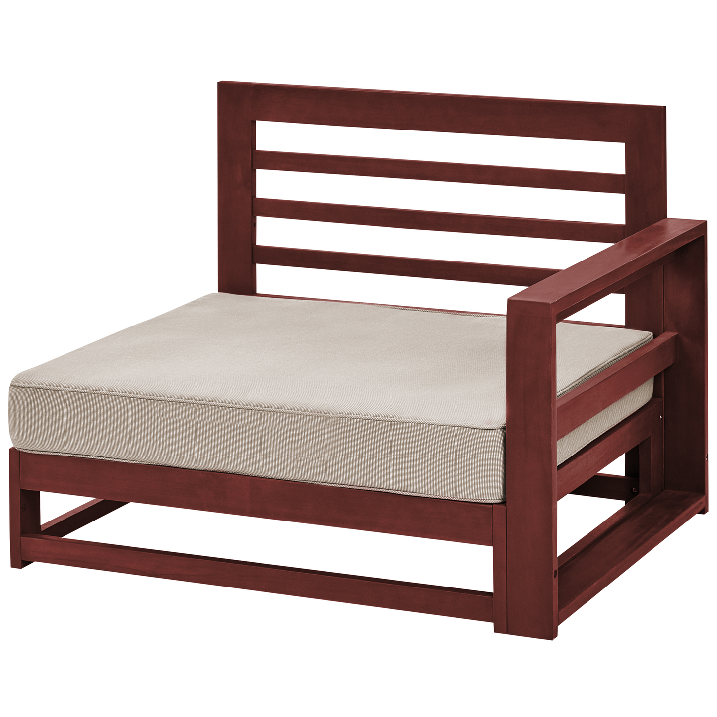 Lounge Set mit Tisch 5-Sitzer TIMOR modular zertifiziertes Akazienholz Dunkelrot