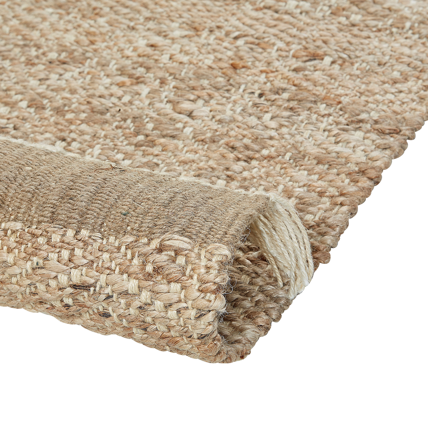 Teppich Jute beige geometrisches Muster 80 x 150 cm Kurzflor ABANA