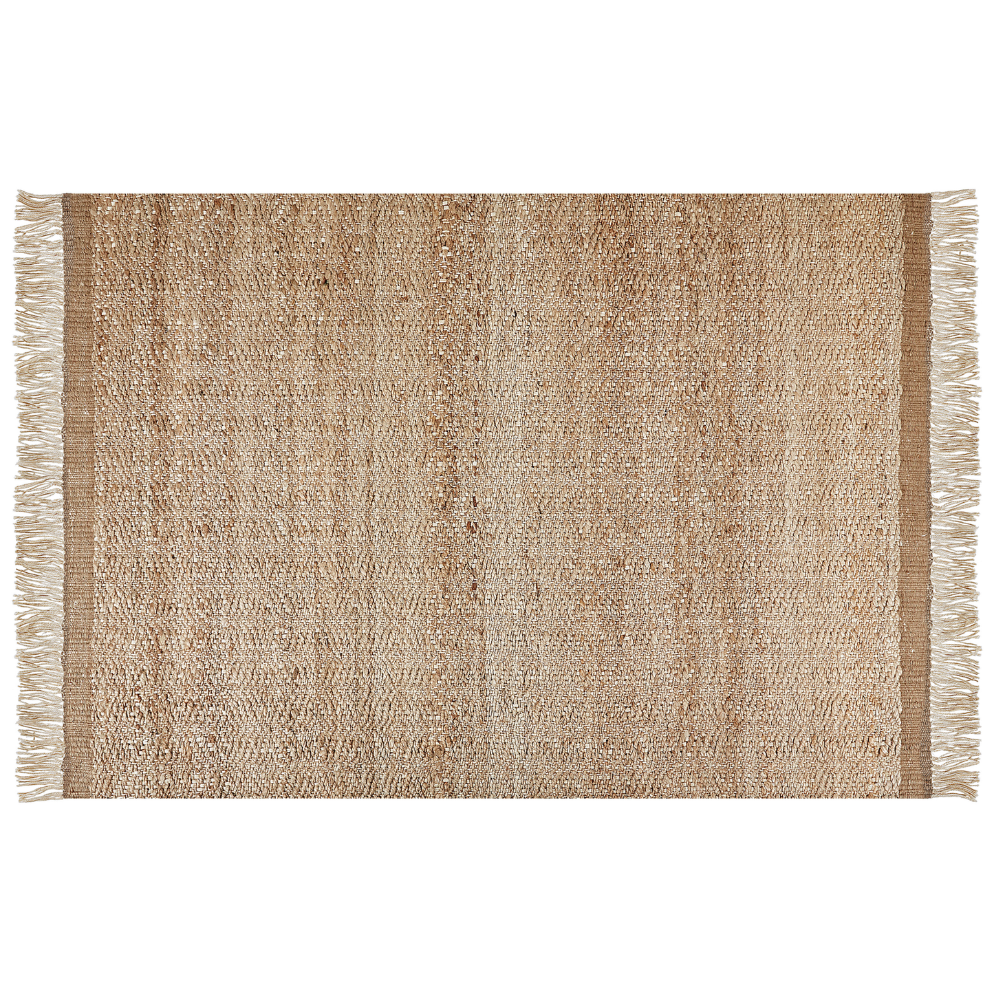 Teppich Jute beige geometrisches Muster 160 x 230 cm Kurzflor ABANA