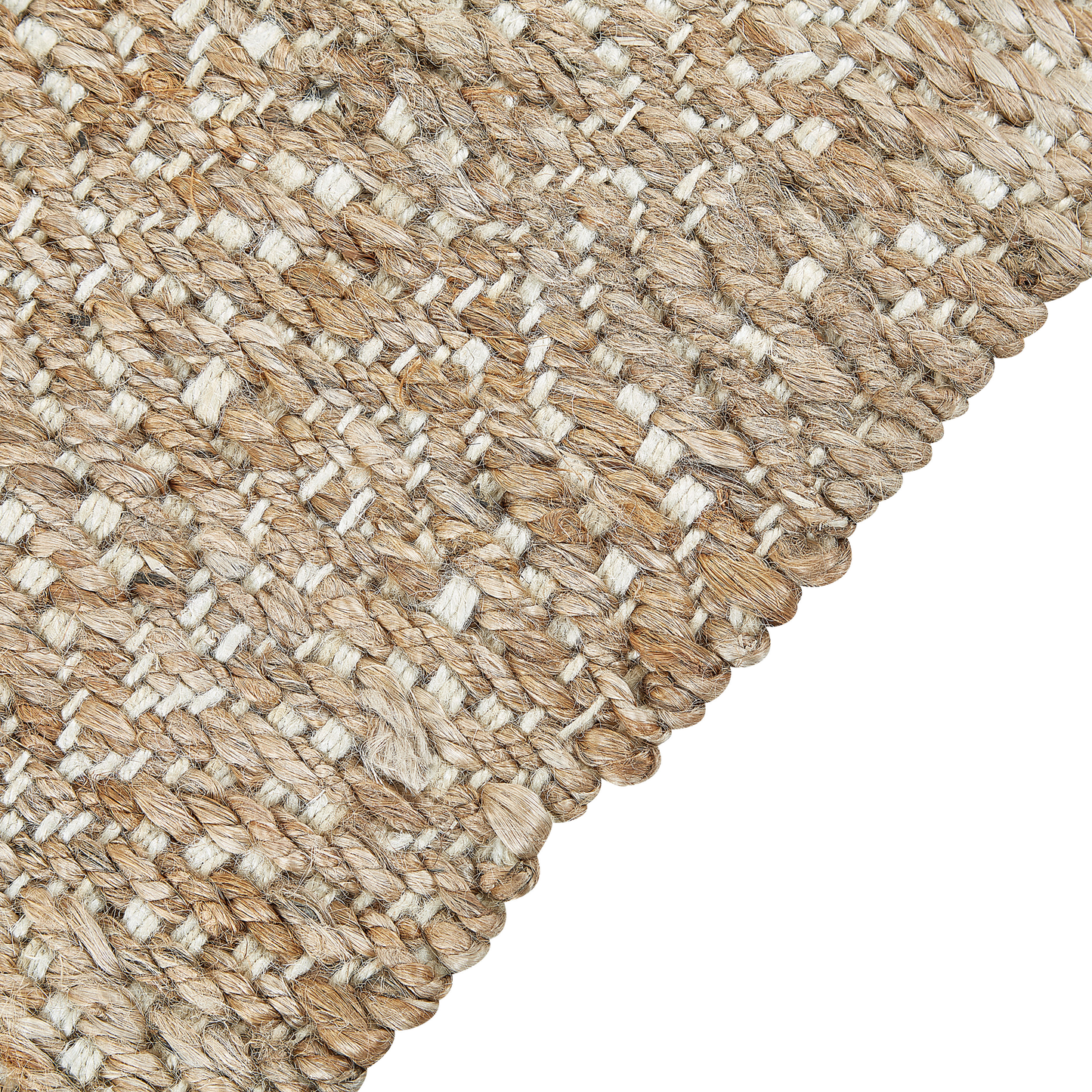 Teppich Jute beige geometrisches Muster 160 x 230 cm Kurzflor ABANA
