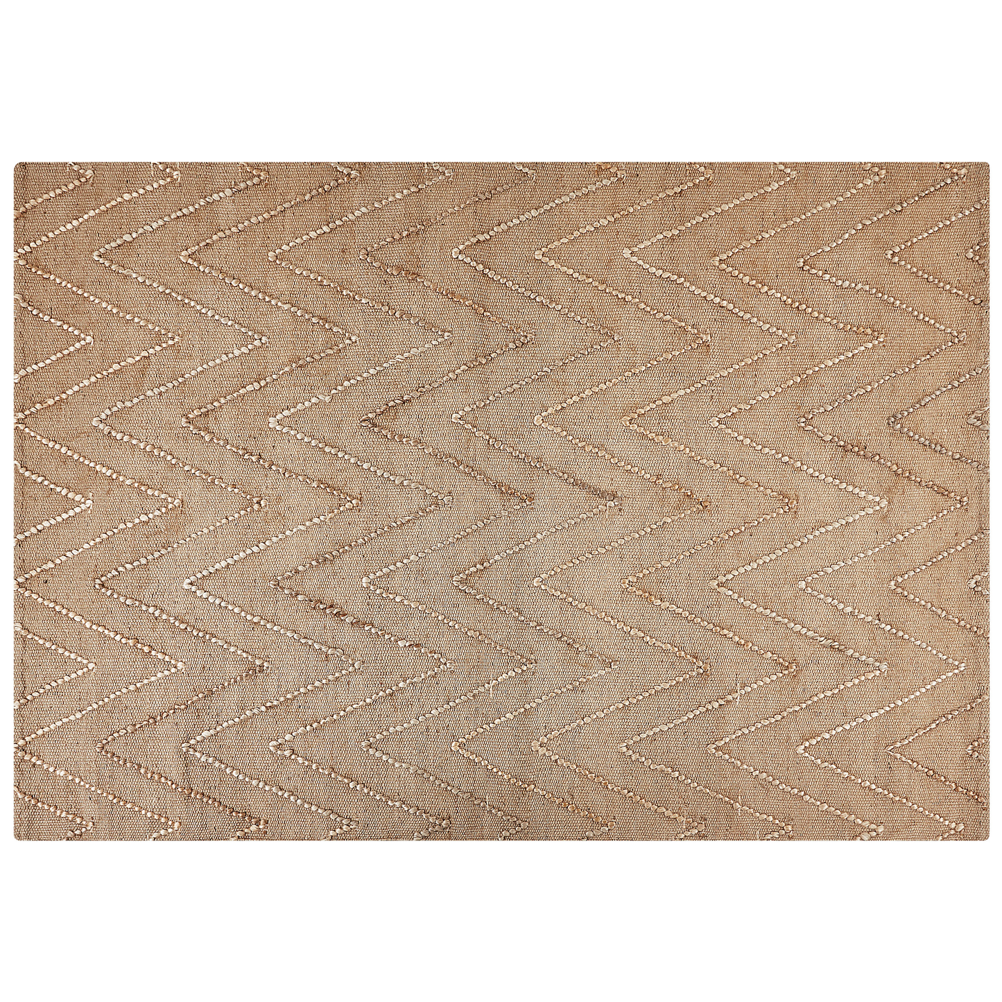 Teppich Jute beige geometrisches Muster 160 x 230 cm Kurzflor DADAY