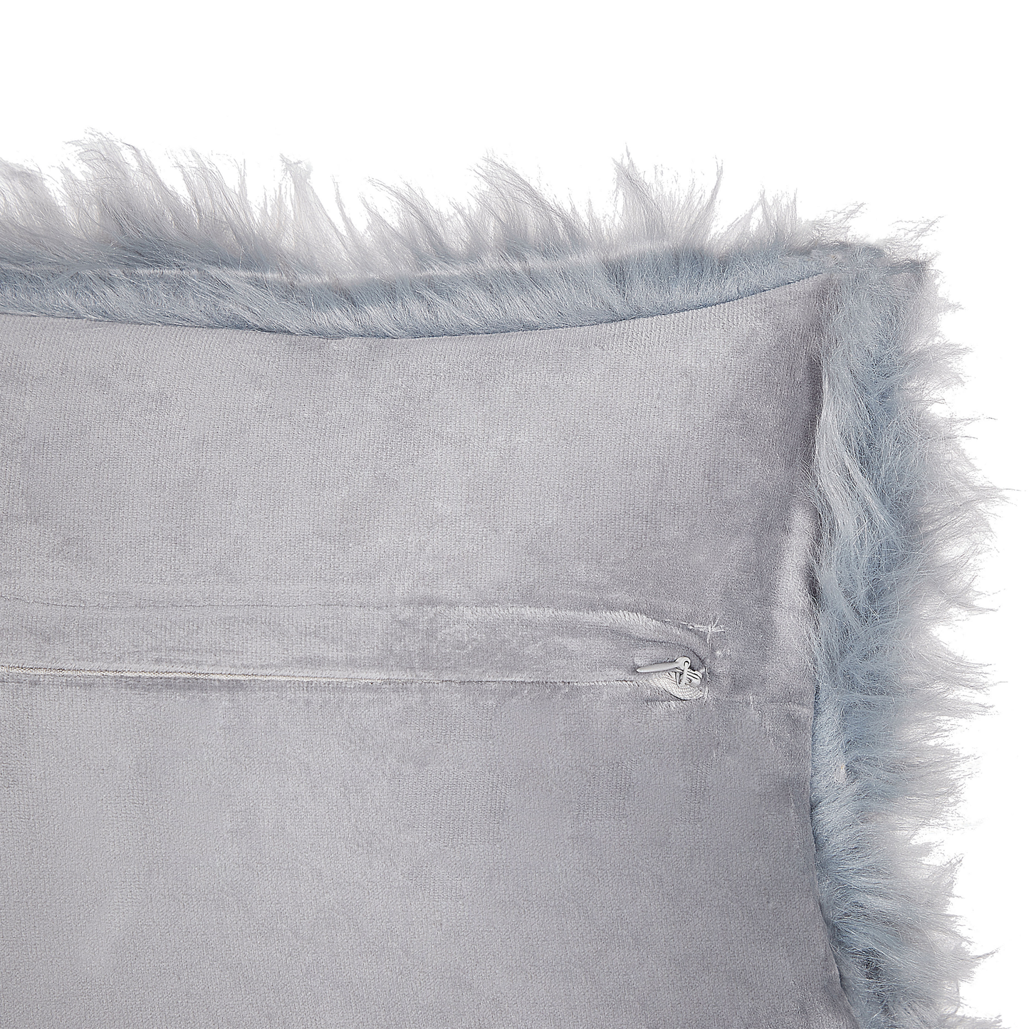 Dekokissen 2er Set LUBHA Webpelz 42 x 42 cm Dunkelblau Ohne Muster