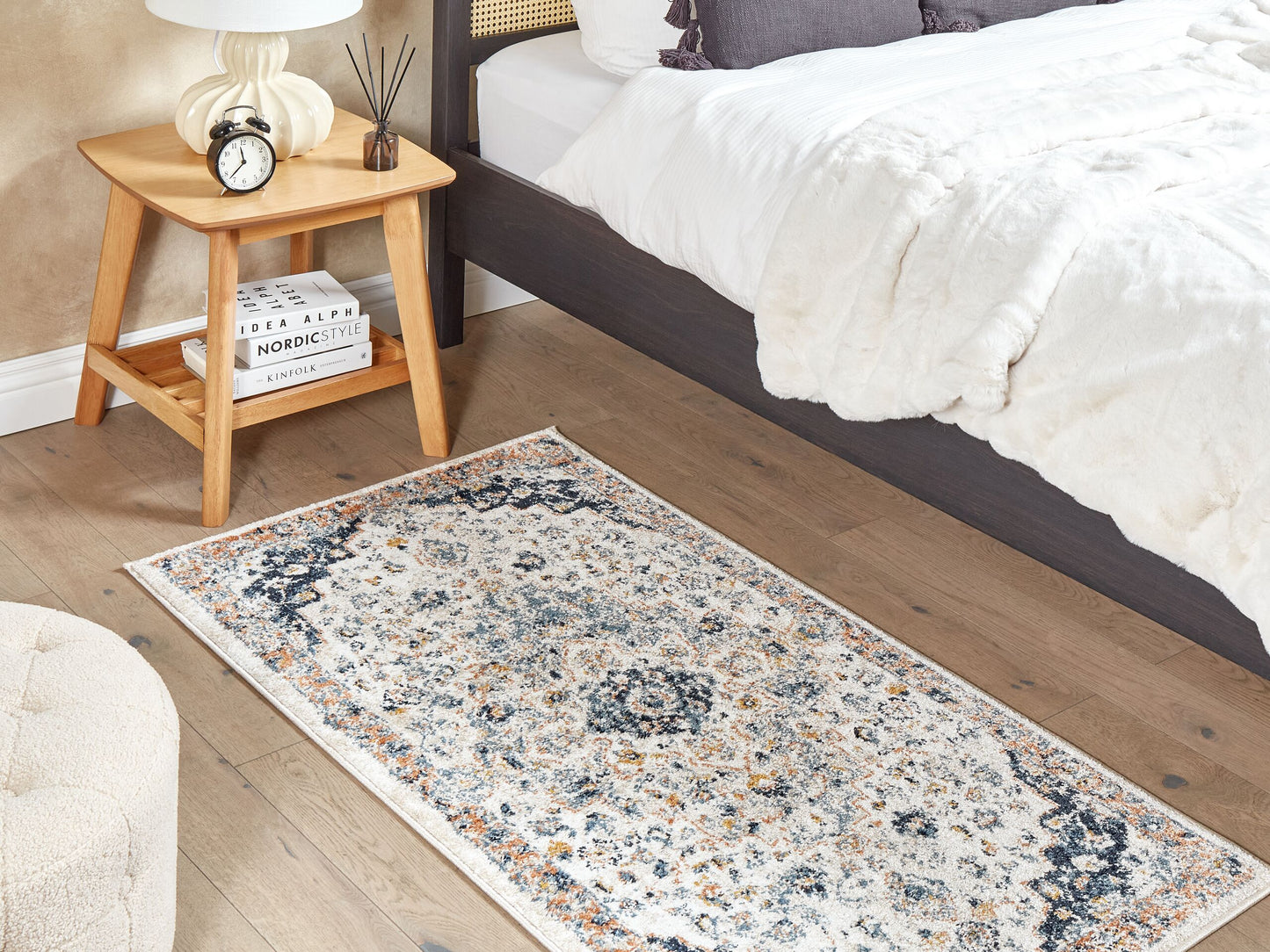 Teppich mehrfarbig 80 x 150 cm orientalisches Muster Kurzflor HERMON