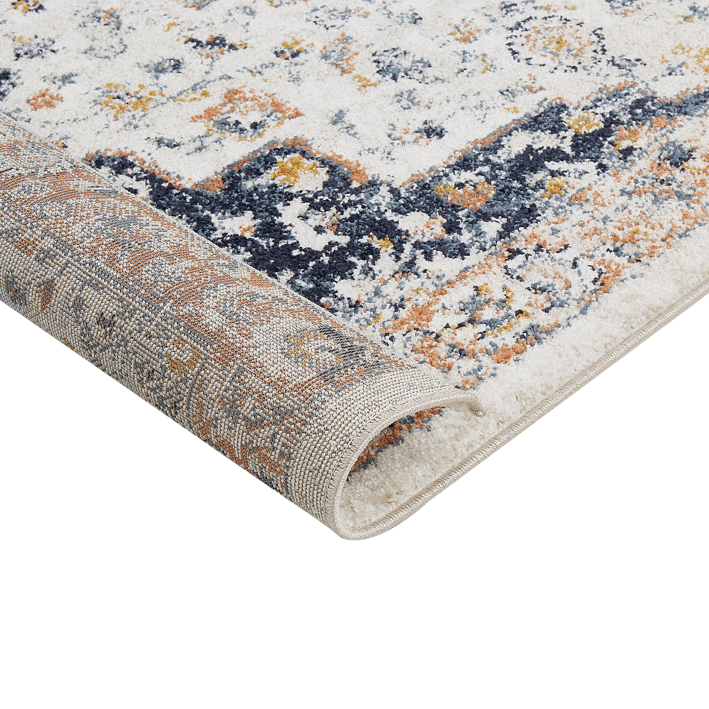 Teppich mehrfarbig 80 x 150 cm orientalisches Muster Kurzflor HERMON