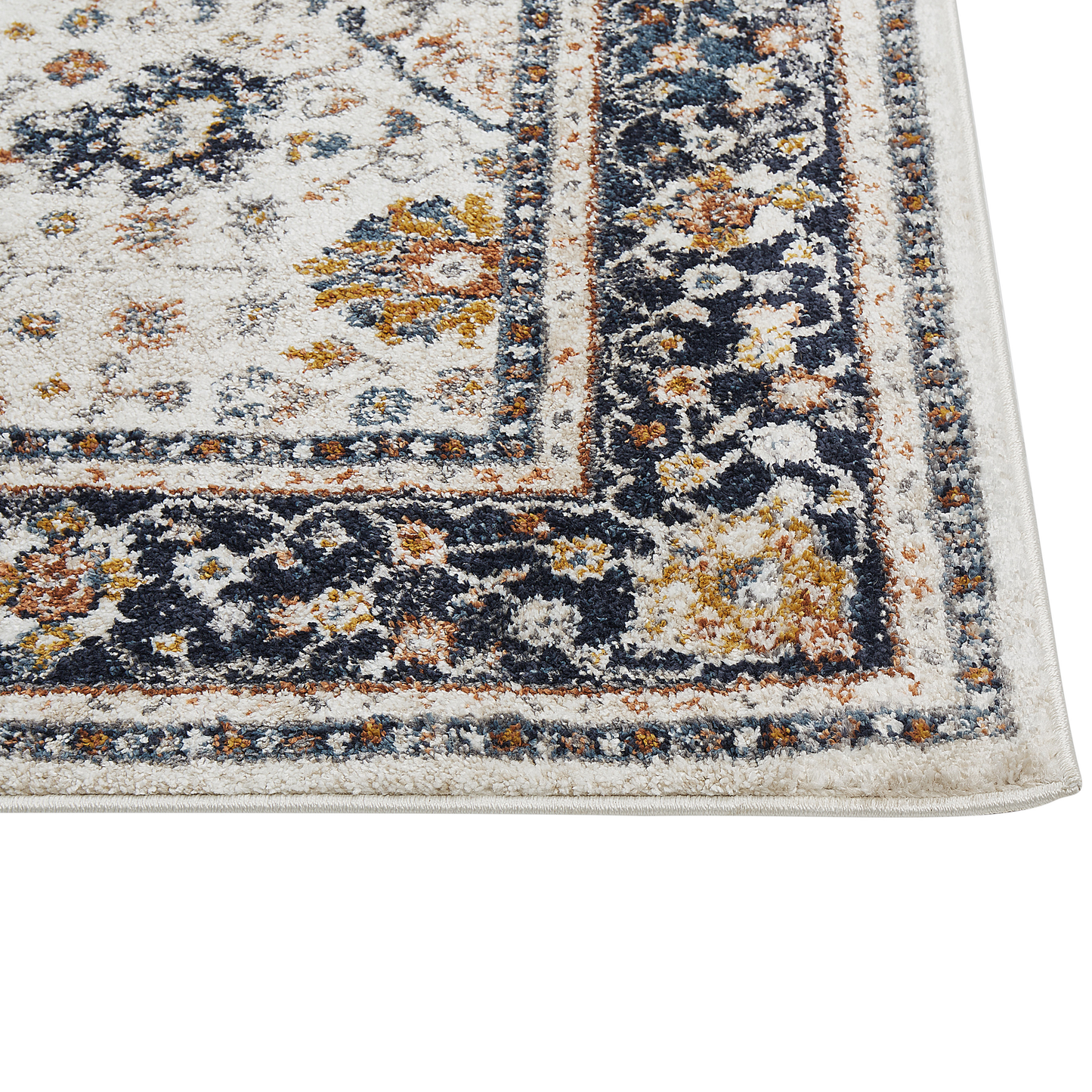 Teppich beige / blau orientalisches Muster 160 x 230 cm Kurzflor ARATES