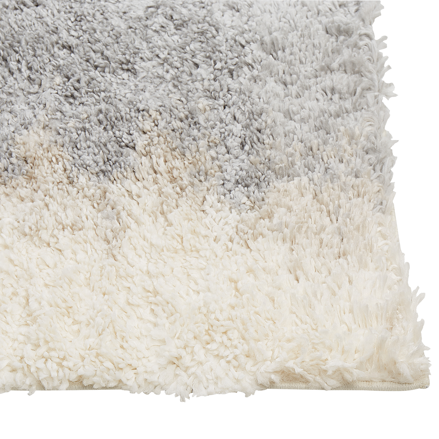 Teppich weiss / grau 80 x 150 cm abstarktes Muster Shaggy MARTUNI