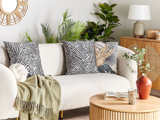 Dekokissen 2er Set MANETTI 45 x 45 cm Schwarz / Weiss Tiermuster